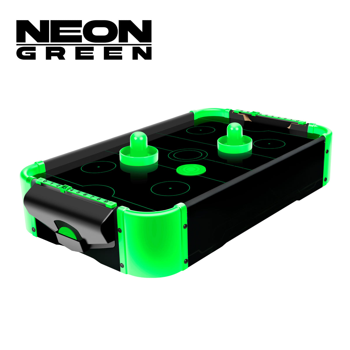 Neon Green Electronic Tabletop Air Hockey