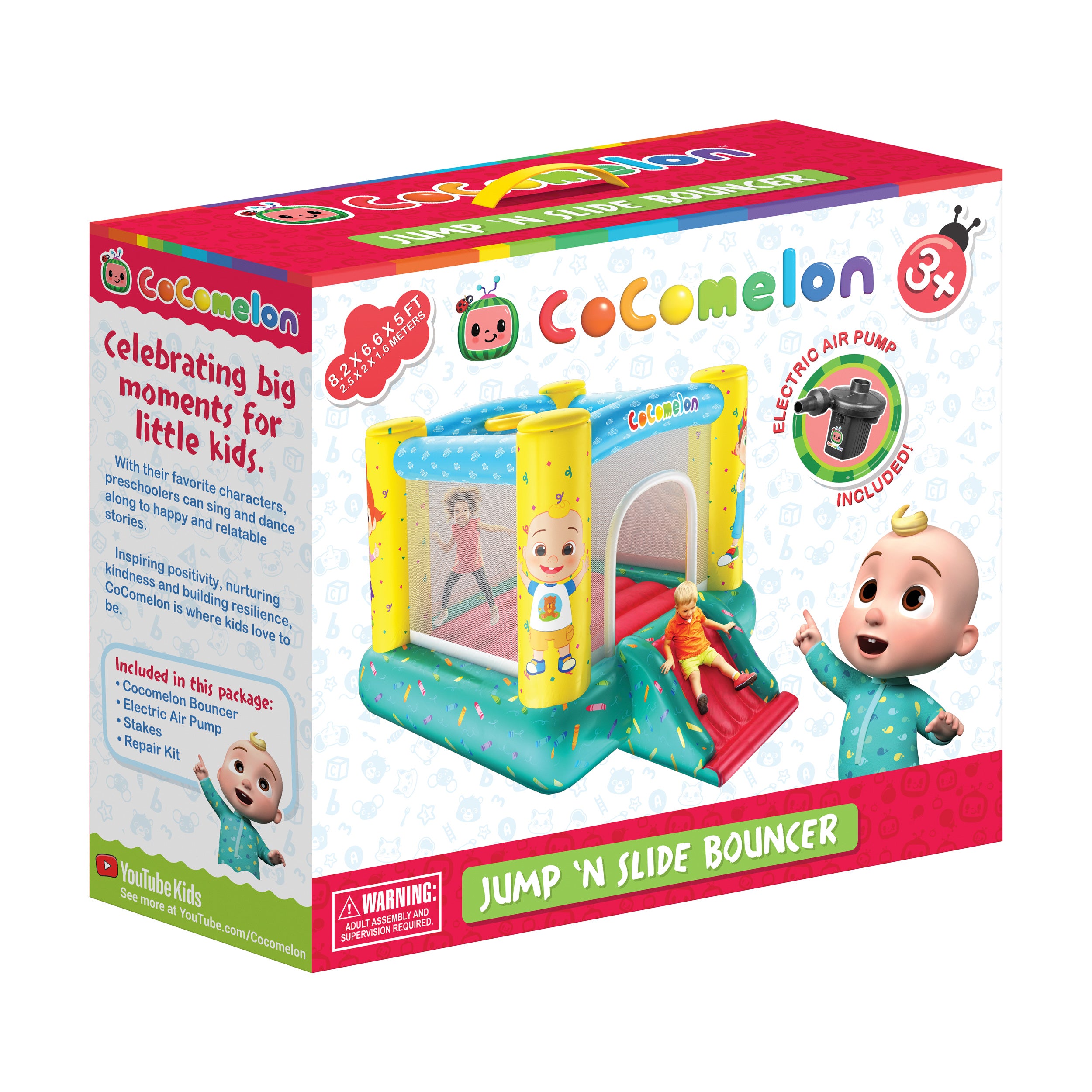 Cocomelon Jump N' Slide Bouncer (Includes Electric Air Pump)