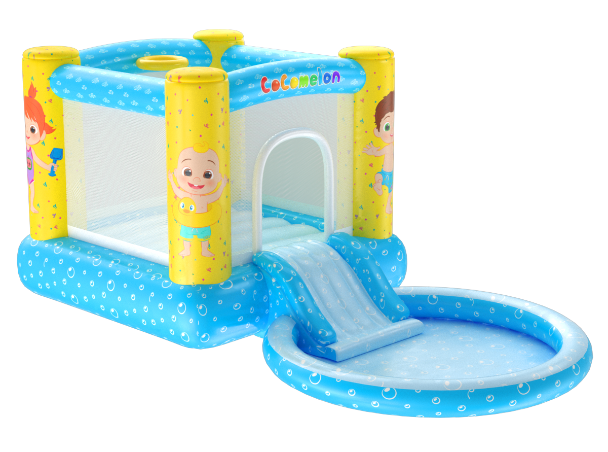 CoComelon Jump N' Slide Bouncer House W Pool (Includes Electric Air Pump)