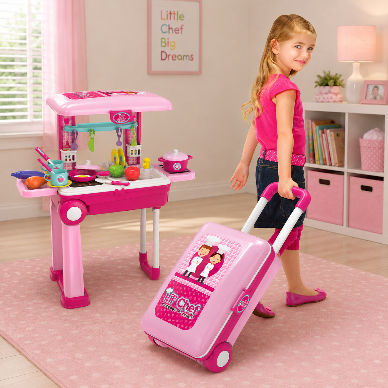 調理器具 Cute Little Things Lil' Chef Pink Luggage Playset (37 Piece) | HobbyTron™ – HOBBYTRON