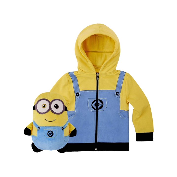 Cubcoats Minion 2 in 1 Transforming Hoodie and Soft Plushie, Blue and yellow