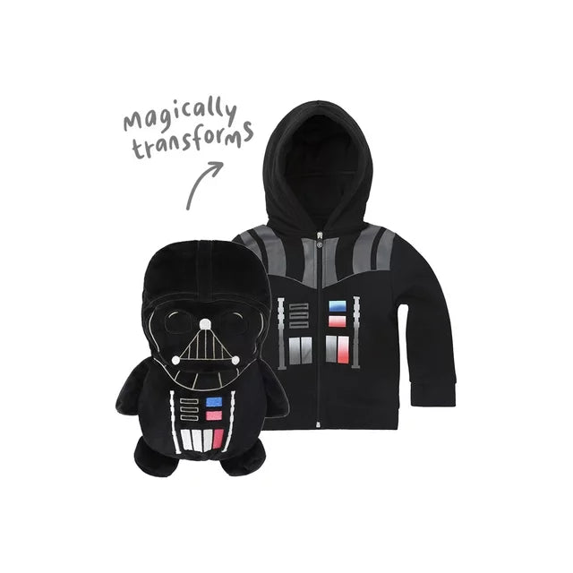 Cubcoats Darth Vader 2 in 1 Transforming Hoodie and Soft Plushie, Black