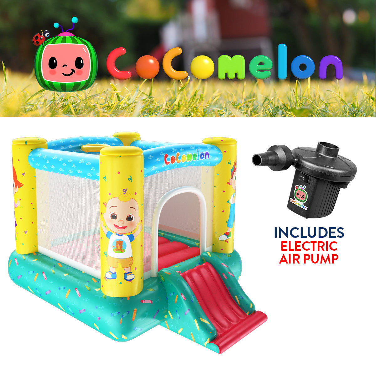 Cocomelon Jump N' Slide Bouncer (Includes Electric Air Pump)