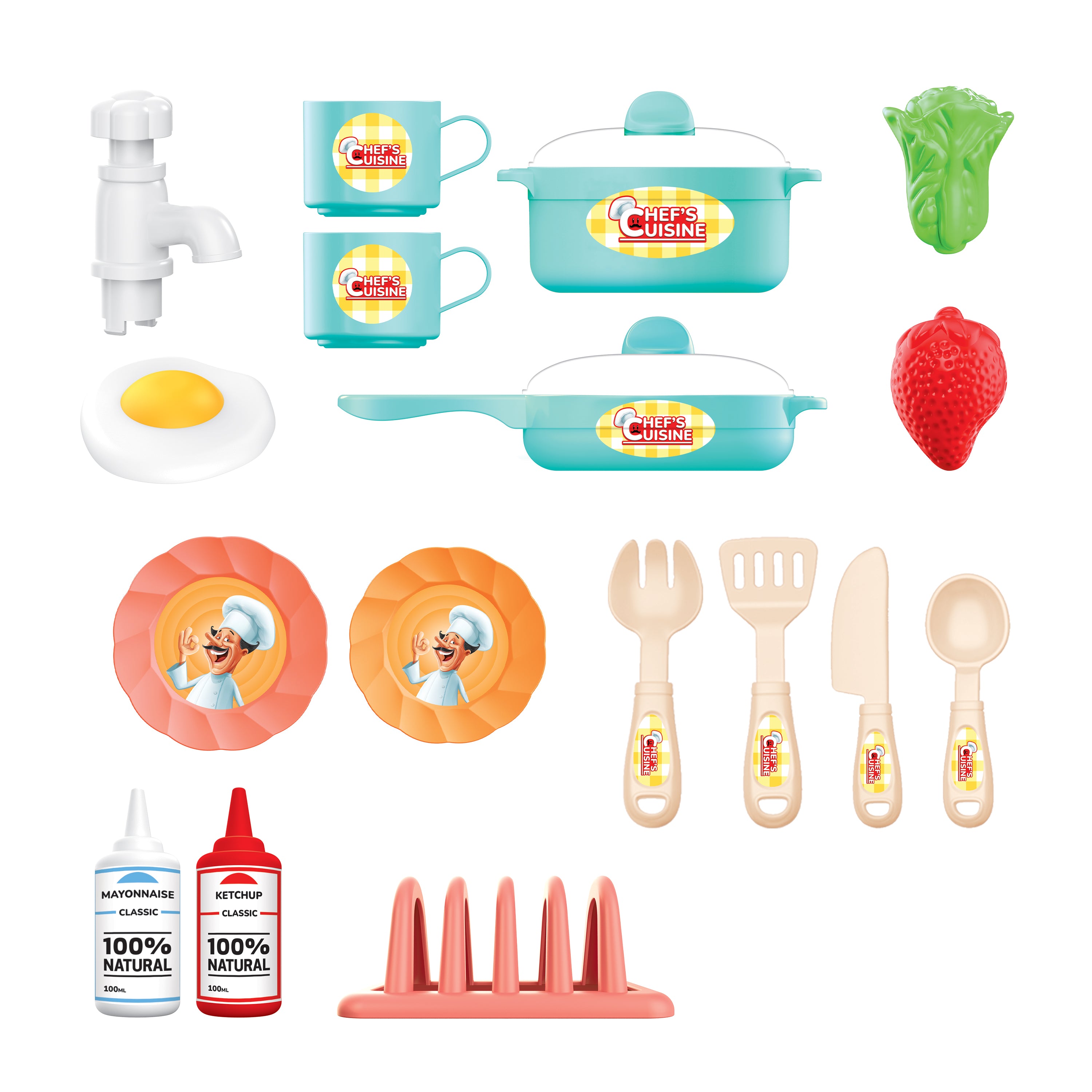 Chef's Cuisine Kid's Kitchen Playset (28 Pieces)