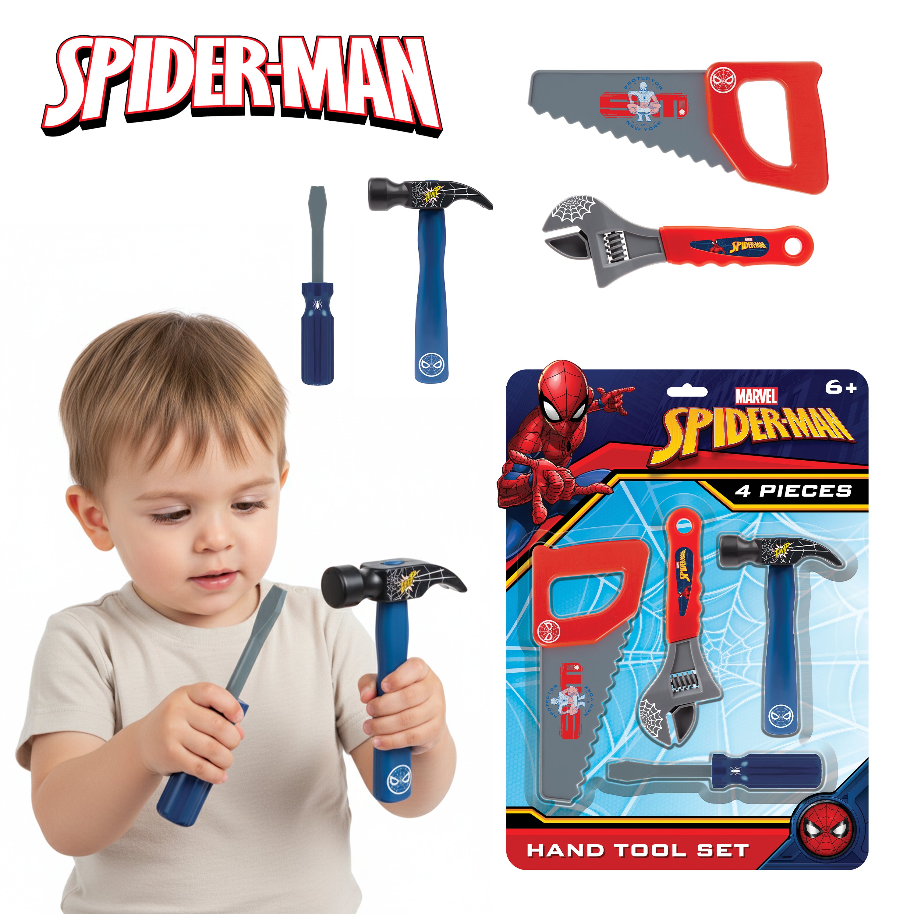 Spider-Man 4 Piece Hand Tool Set