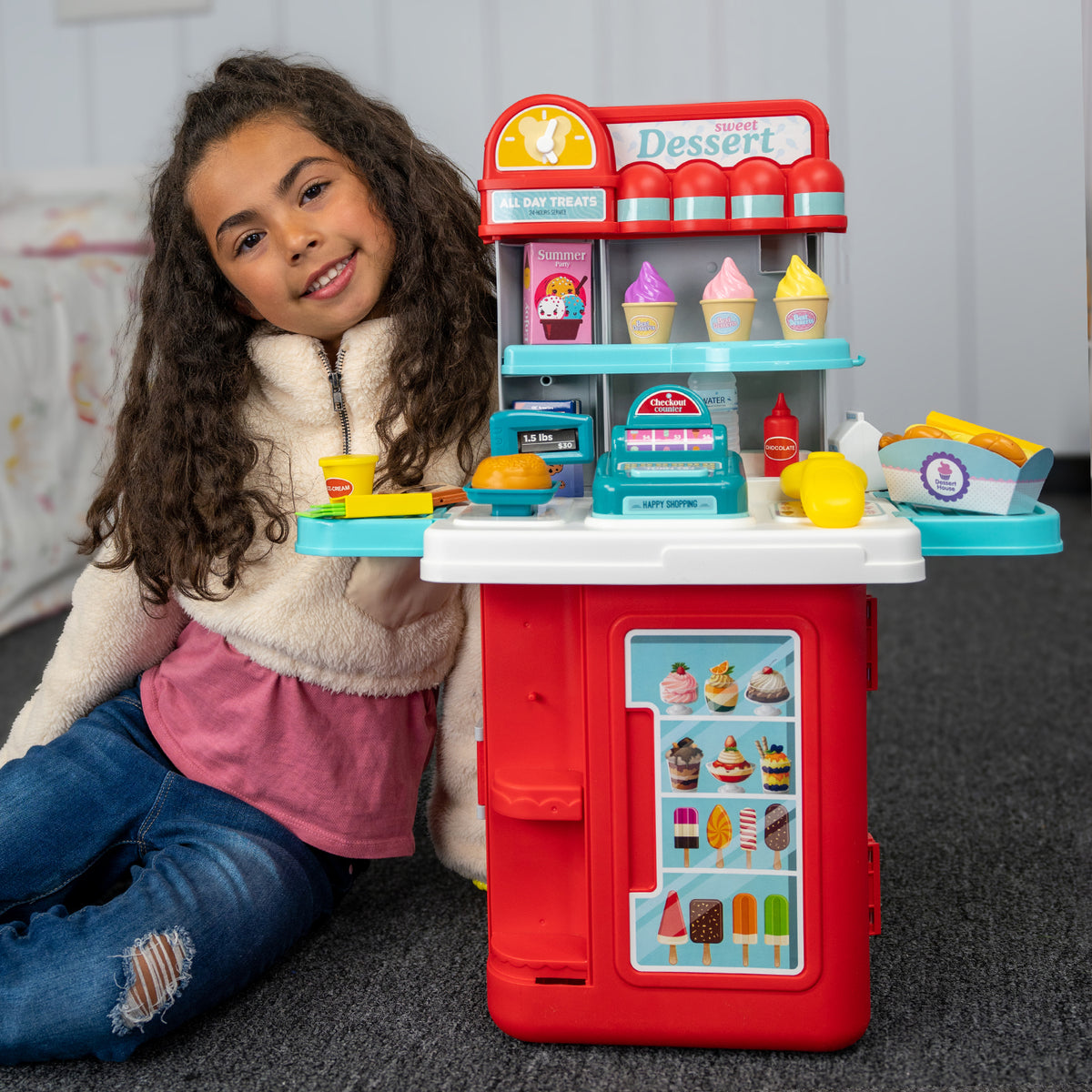 Tienda de dulces móvil 4 en 1, juego de 54 piezas