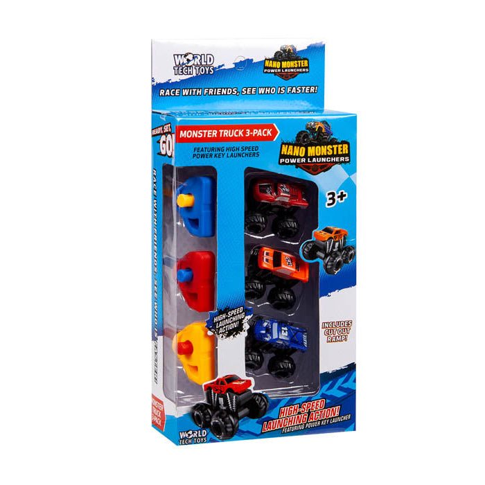 Nano Monster Truck Spring Key Launcher [3 Pack]