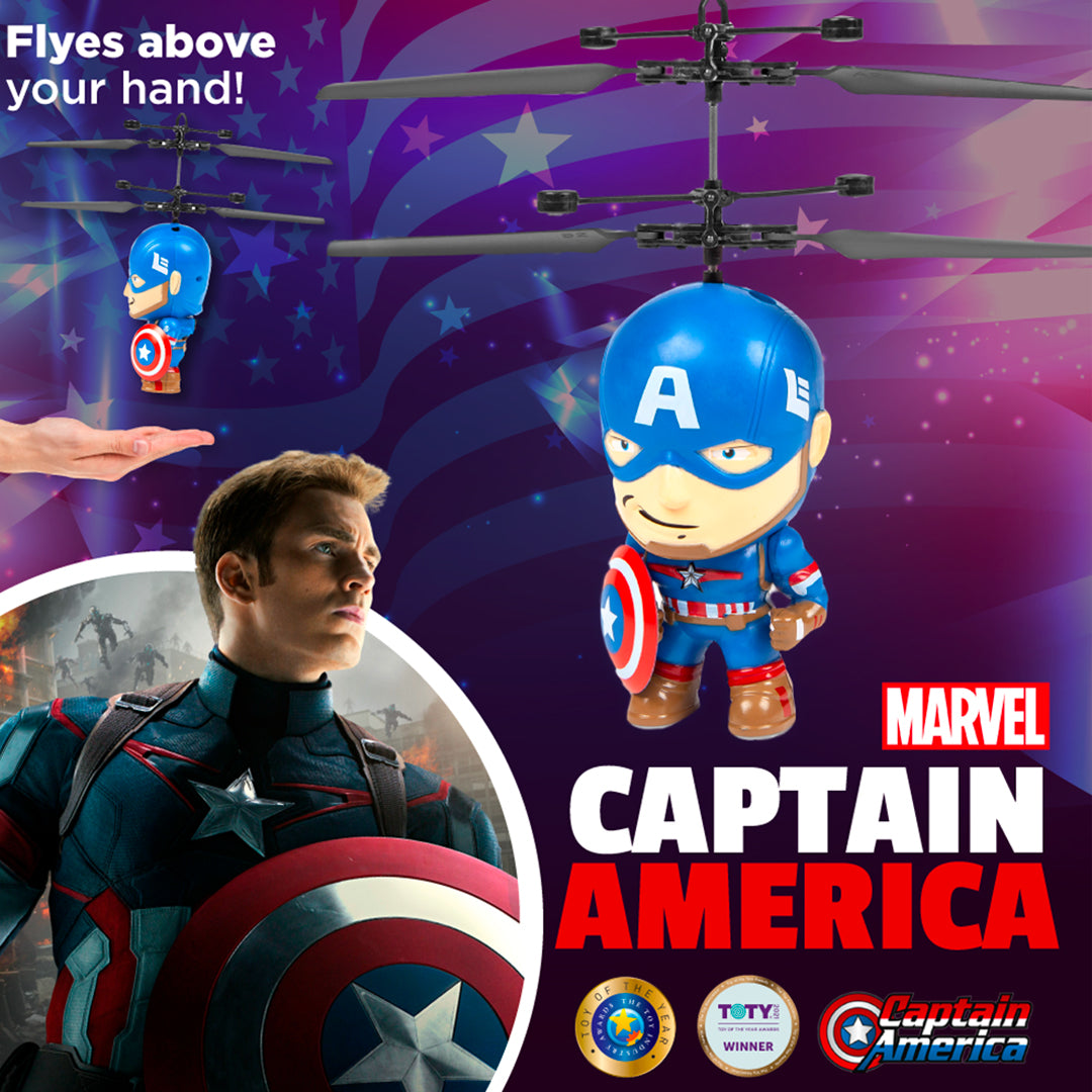 captain america fly fishing reel Marvel 3.5 Inch Captain America Flying Figure IR Helicopter