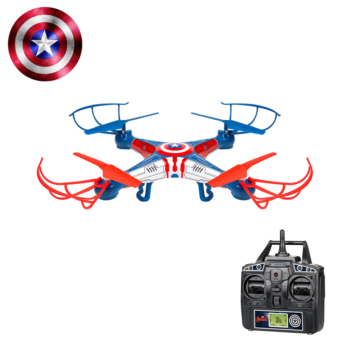 Dron RC Sky Hero de 2,4 GHz y 4,5 canales de los Vengadores, Capitán América, con licencia de Marvel