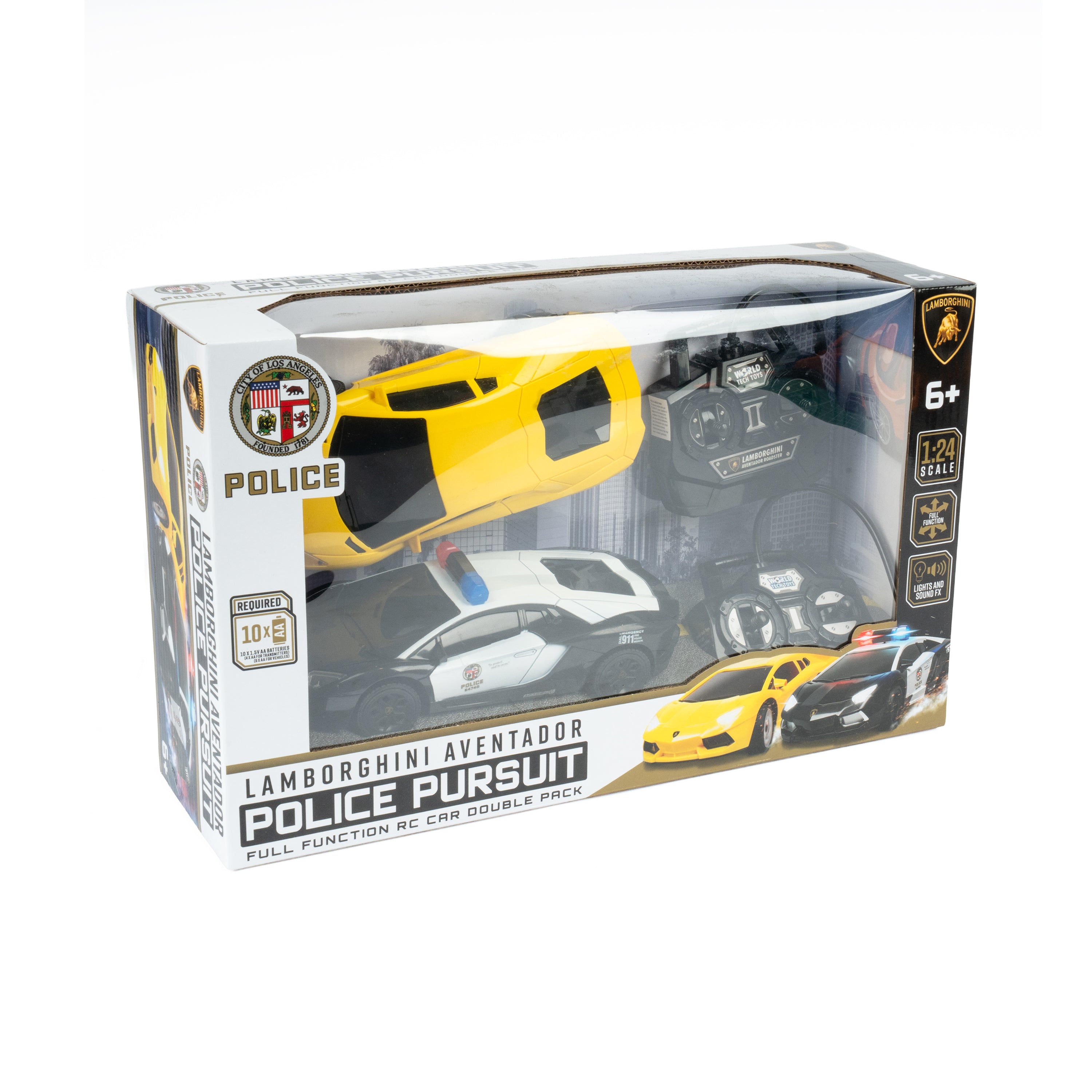 2 Pack - RC Lamborghini Aventador & LAPD Police Lamborghini