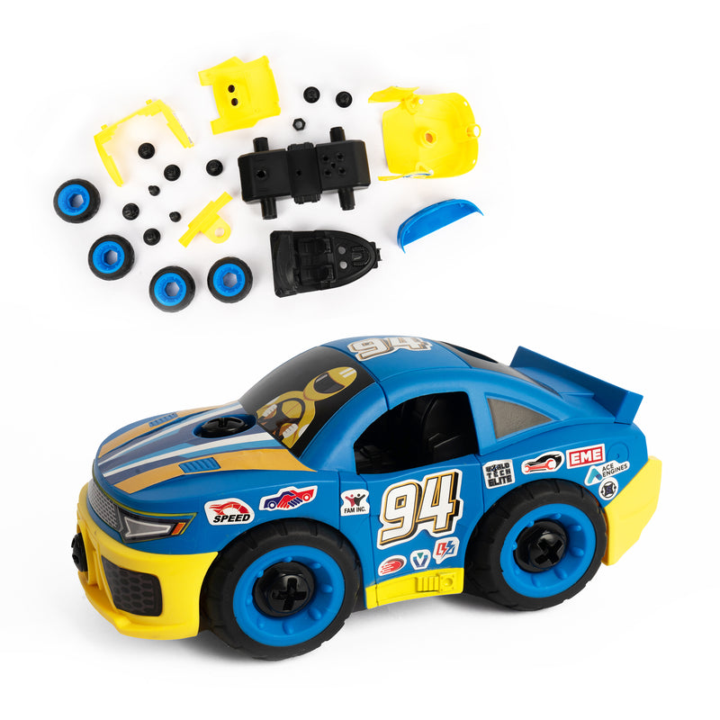 Team Nascar Pit Stop Playset with Take Apart Car (84 Pieces)