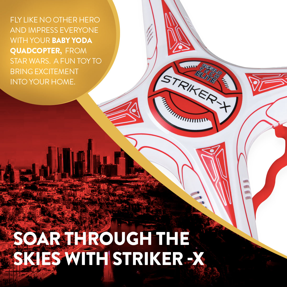 Drone cuadricóptero con control remoto Striker-X HD con imagen y vídeo