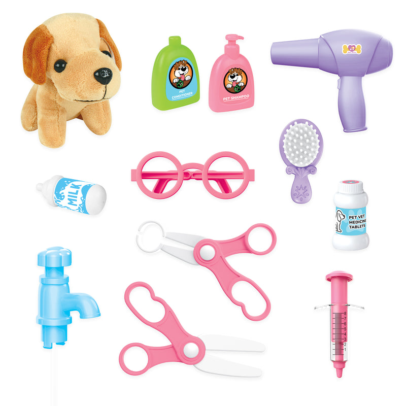 Happy Paws Kid's Pet Grooming Playset (22 Pieces)