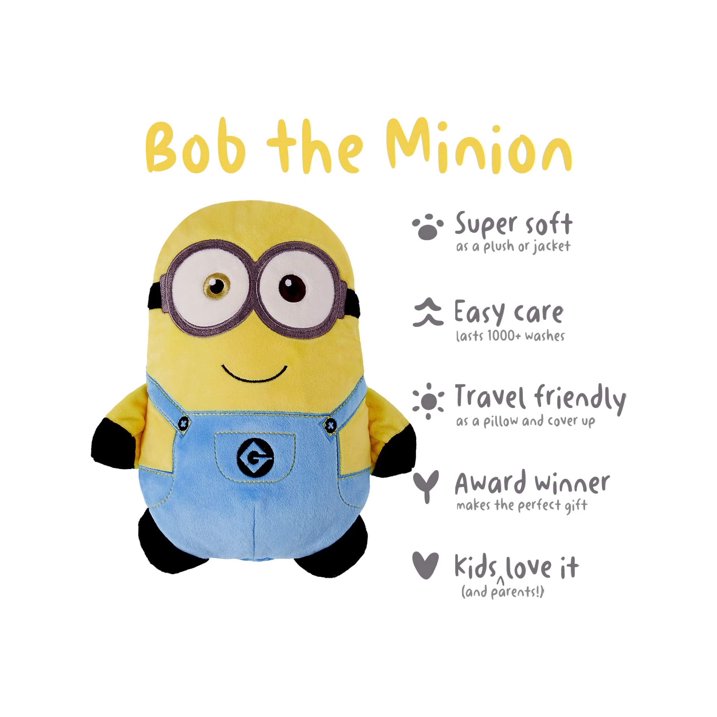 Cubcoats Minion 2 in 1 Transforming Hoodie and Soft Plushie, Blue and yellow