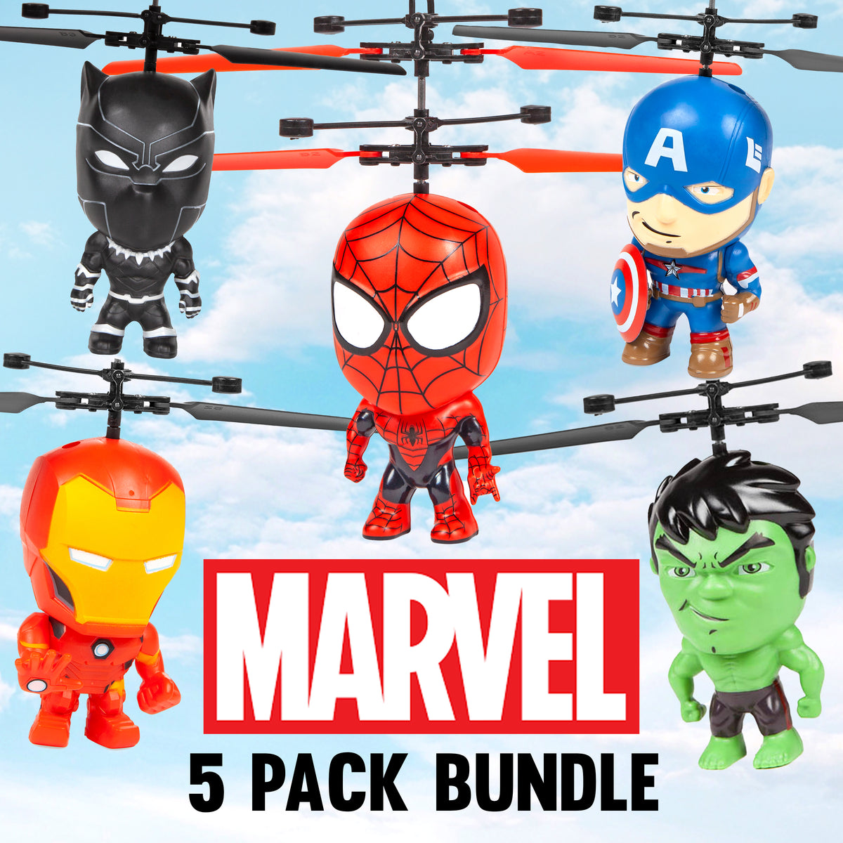 Paquete de 5 cabezudos de Marvel