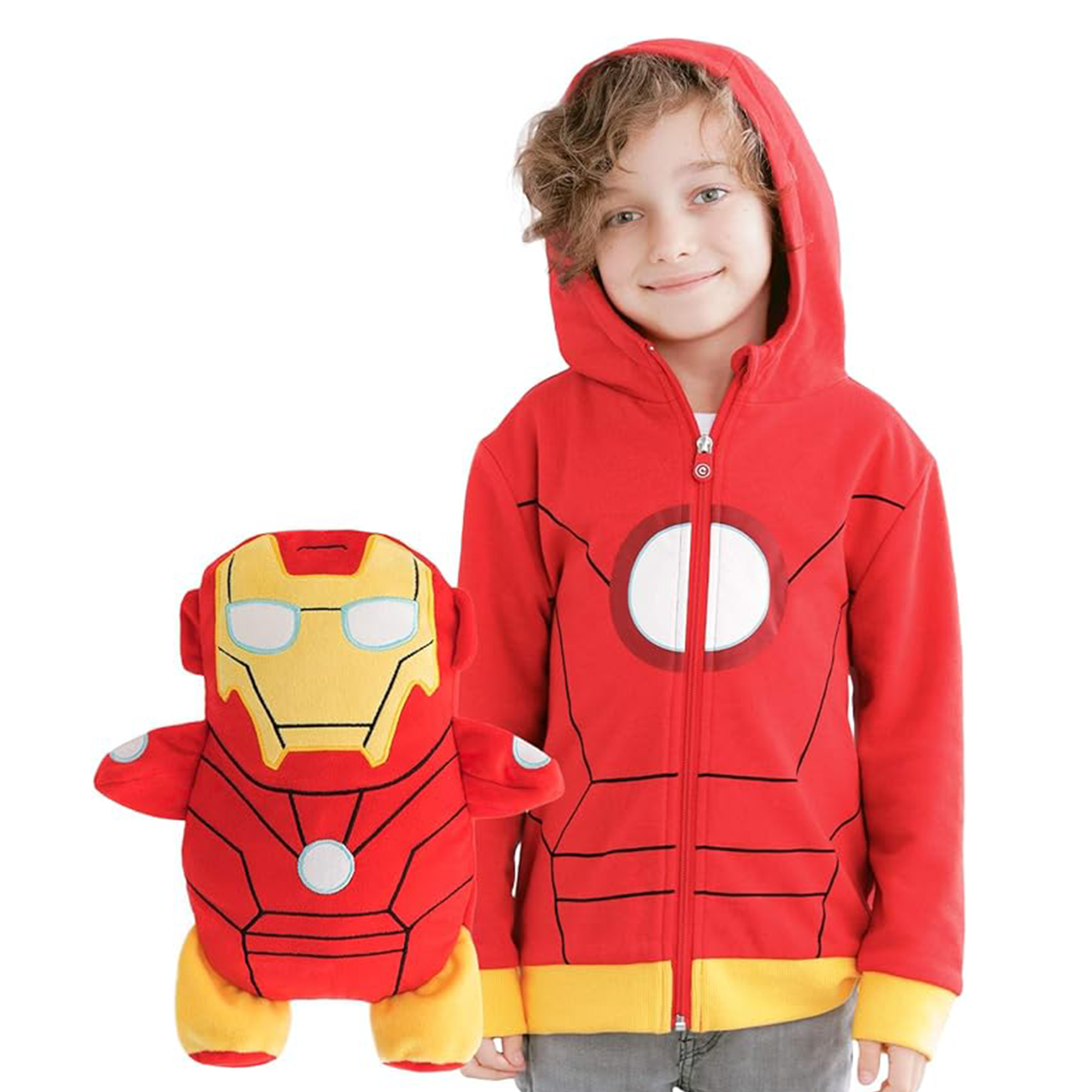 Cubcoats Iron Man 2 in 1 Transforming Hoodie and Soft Plushie, Red