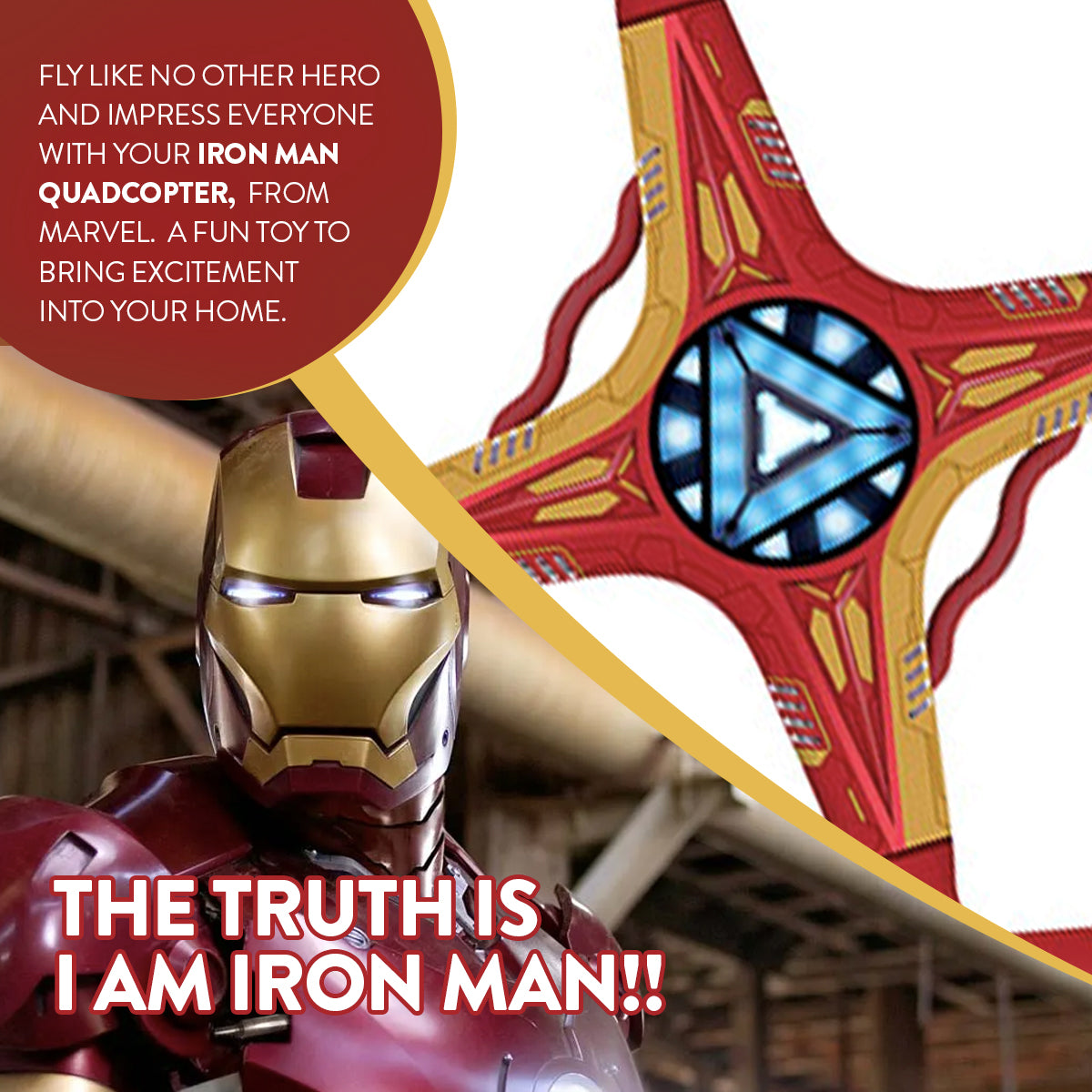 Dron RC Iron Man Sky Hero de los Vengadores con licencia de Marvel, 2,4 GHz y 4,5 canales