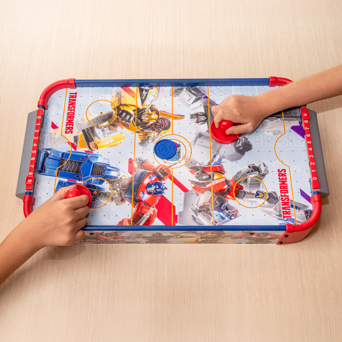 Mesa electrónica de hockey de aire de madera Transformers
