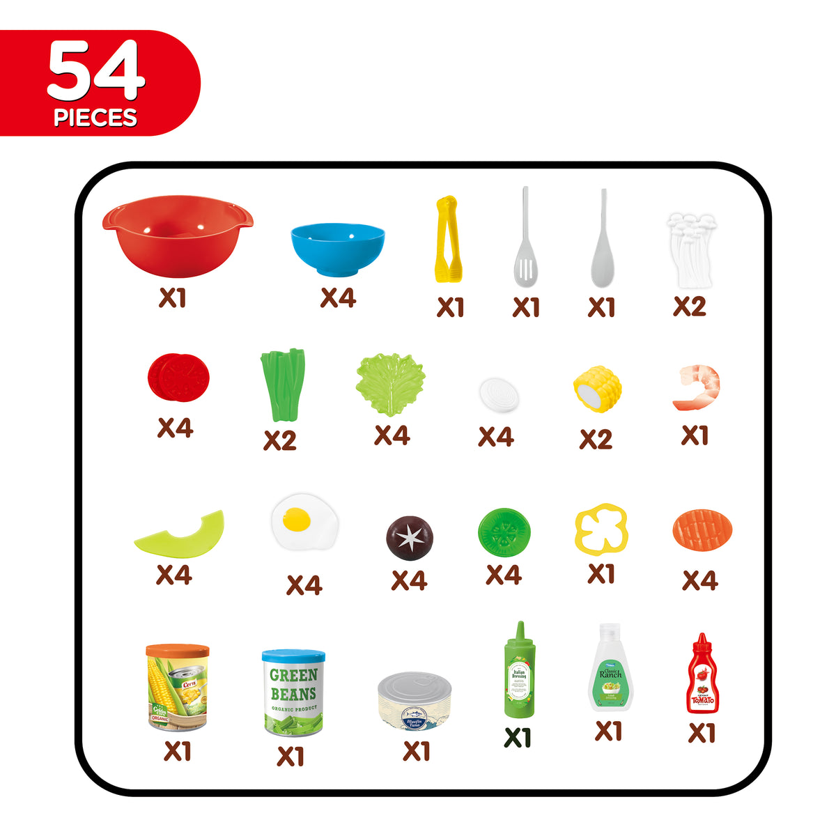 Pretend and Play Salad Playset (54 Pieces)