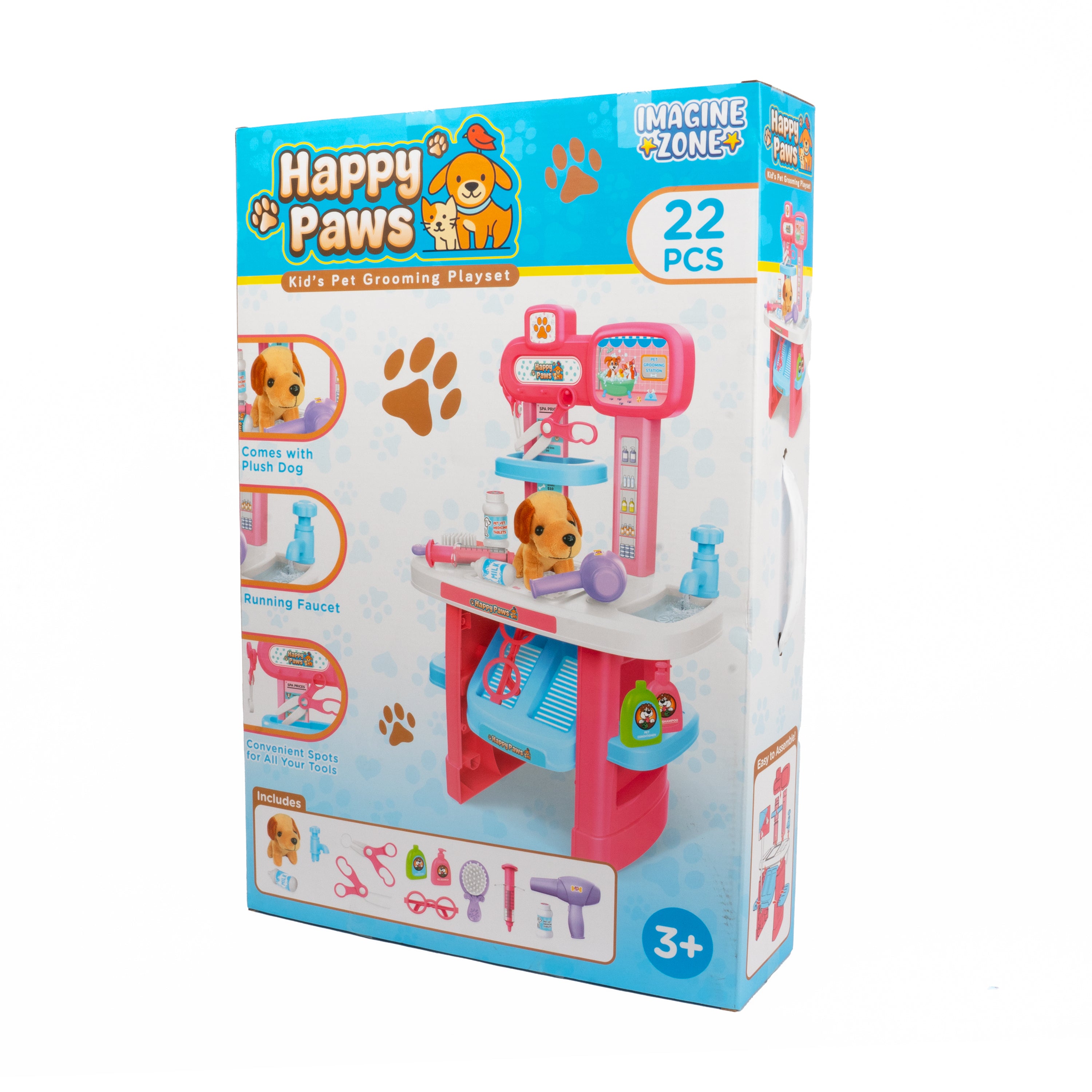 Small Pet Grooming Kit For Hamsters - Interactive Cleaning & Massage Tool (Pink)