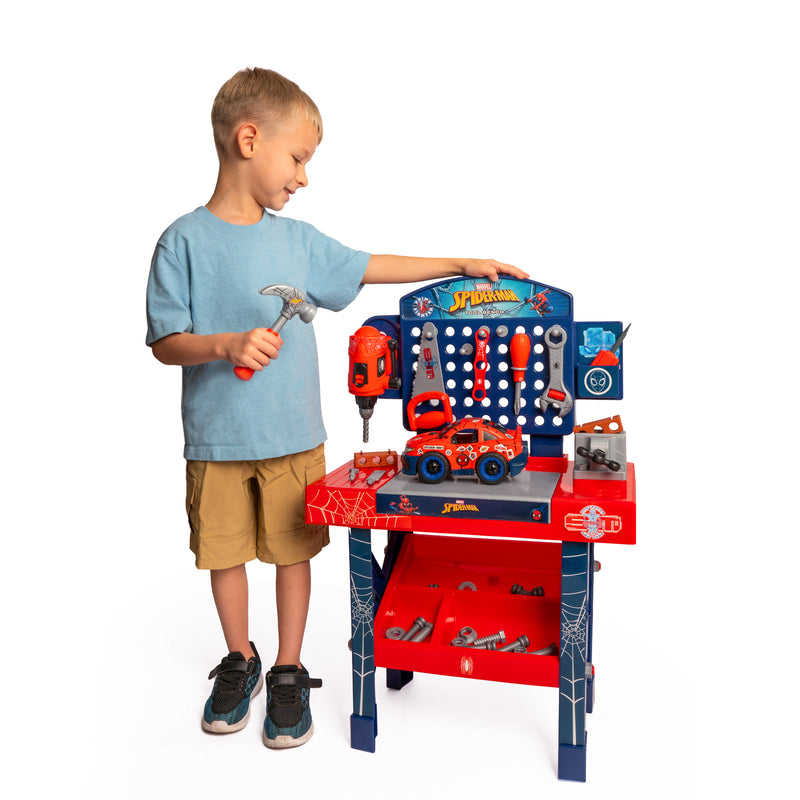 Spider-Man Tool Bench Playset with Take Apart Car (84 Pieces)