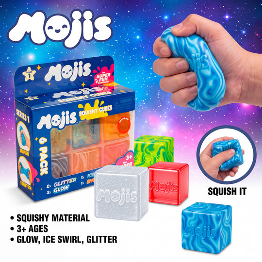 Mojis Glitter Ice Swirls Glow Squishes 6pack