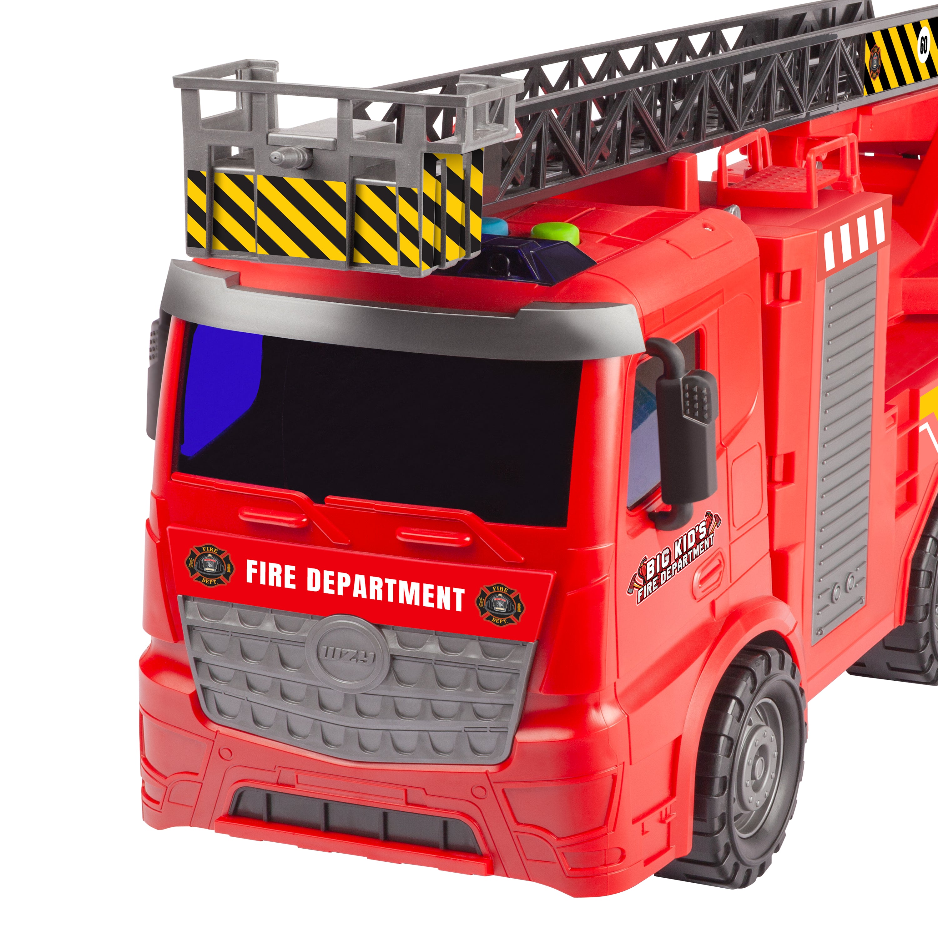 Camión de bomberos con escalera de fricción para niños mayores (escala 1:10) - Manguera de agua en funcionamiento