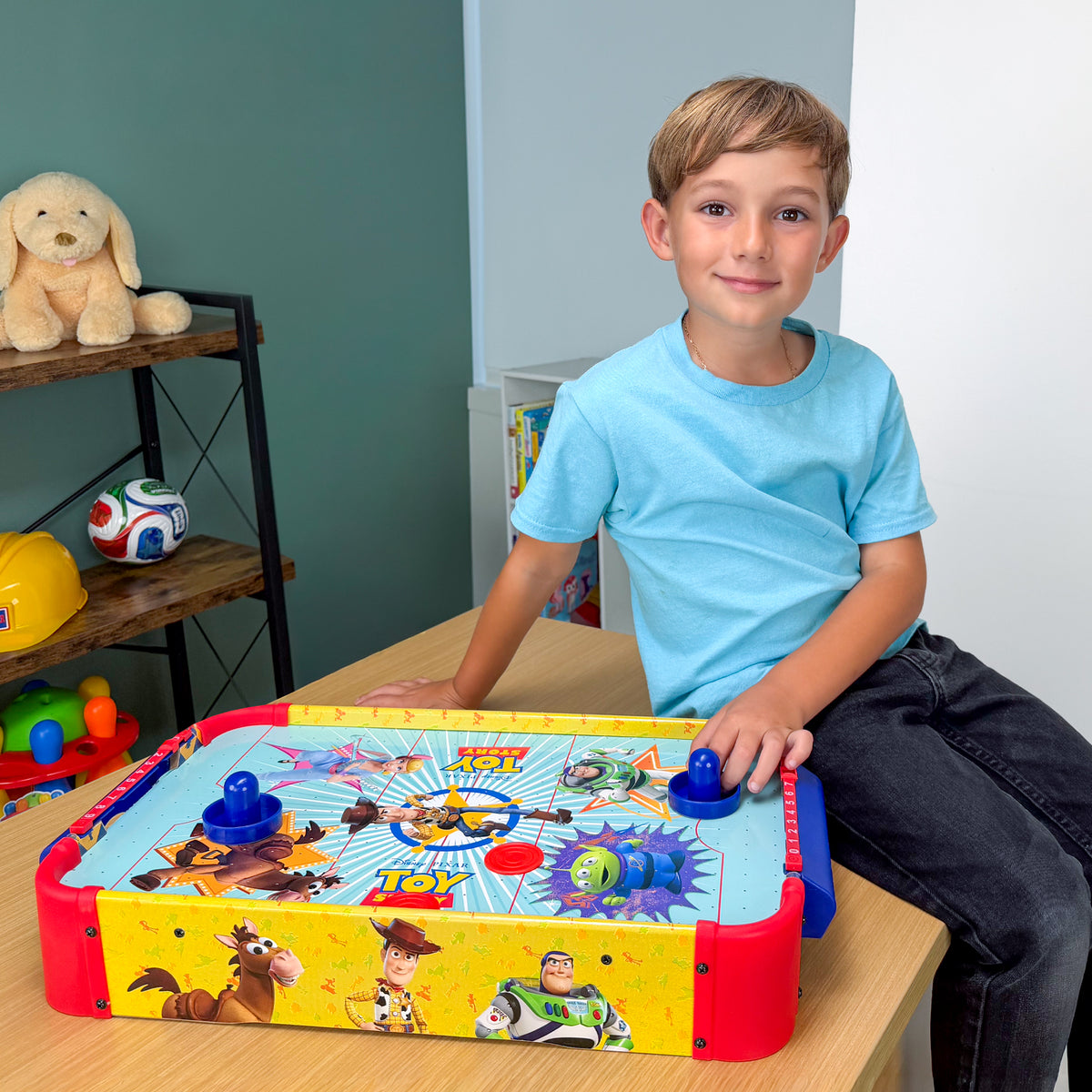 Toy Story Wooden Tabletop Air Hockey - Woody and Buzz Lightyear