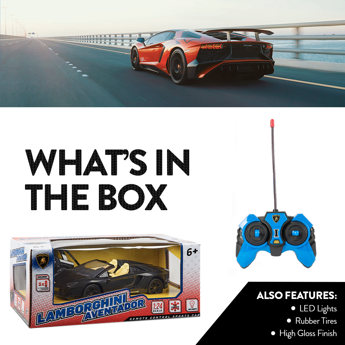 Lamborghini Aventador Roadster 1:24 Full Function Electric RC Car