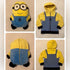 Sudadera con capucha transformable 2 en 1 y peluche suave de Minion de Cubcoats, azul y amarillo 
