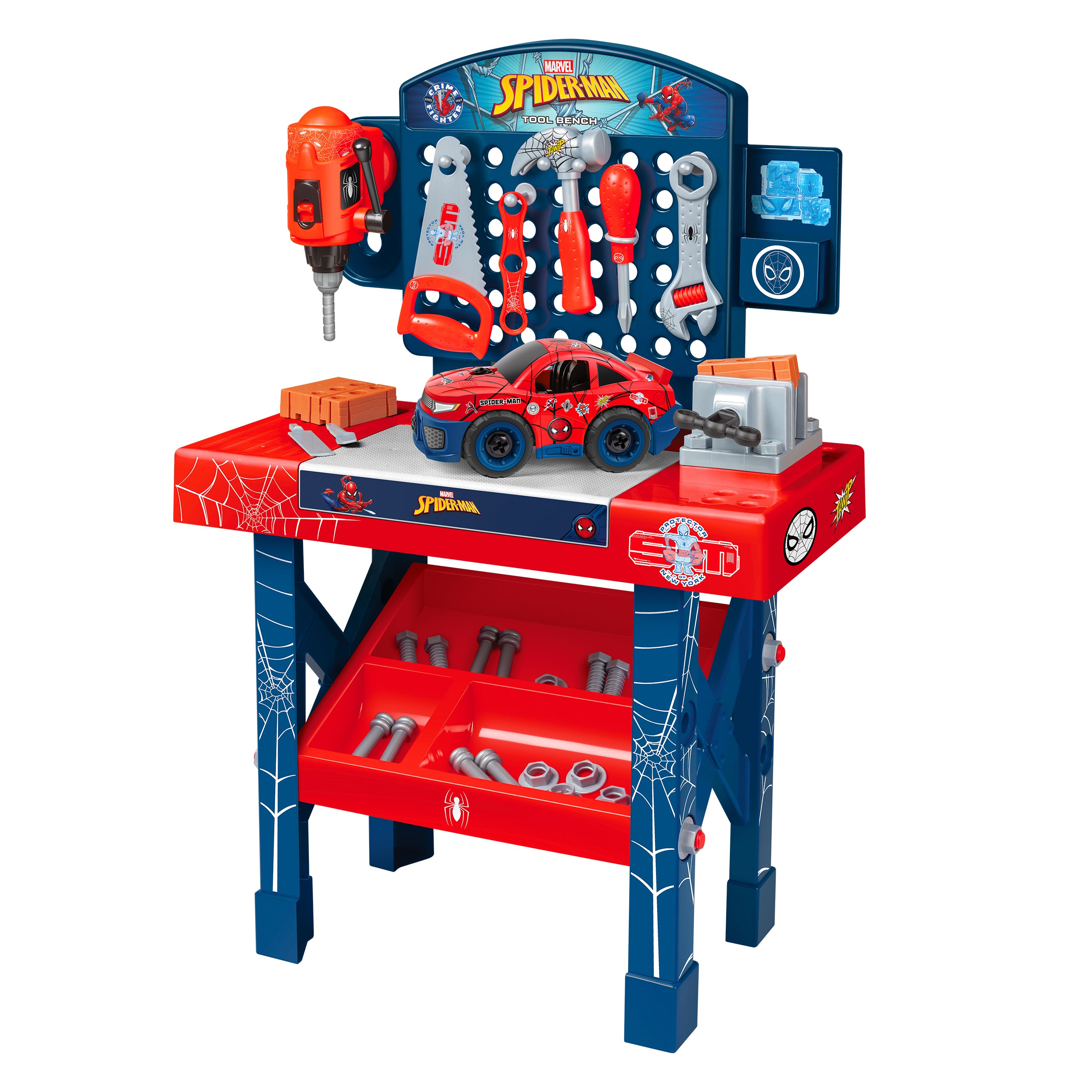 SpiderMan Tool Bench Playset with Take Apart Car (84 Pieces)