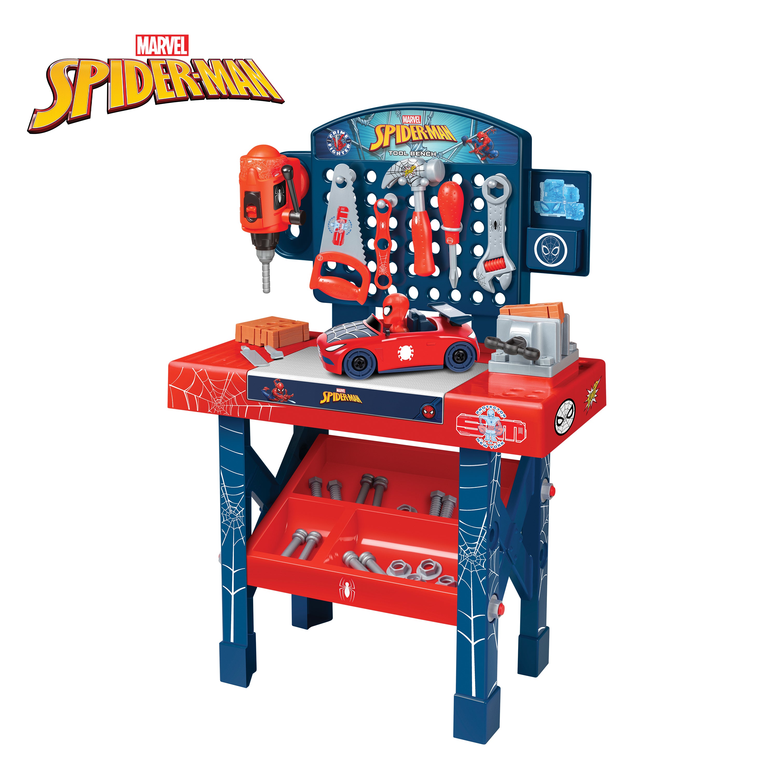 Spider-Man Tool Bench Playset & Air Hockey Bundle