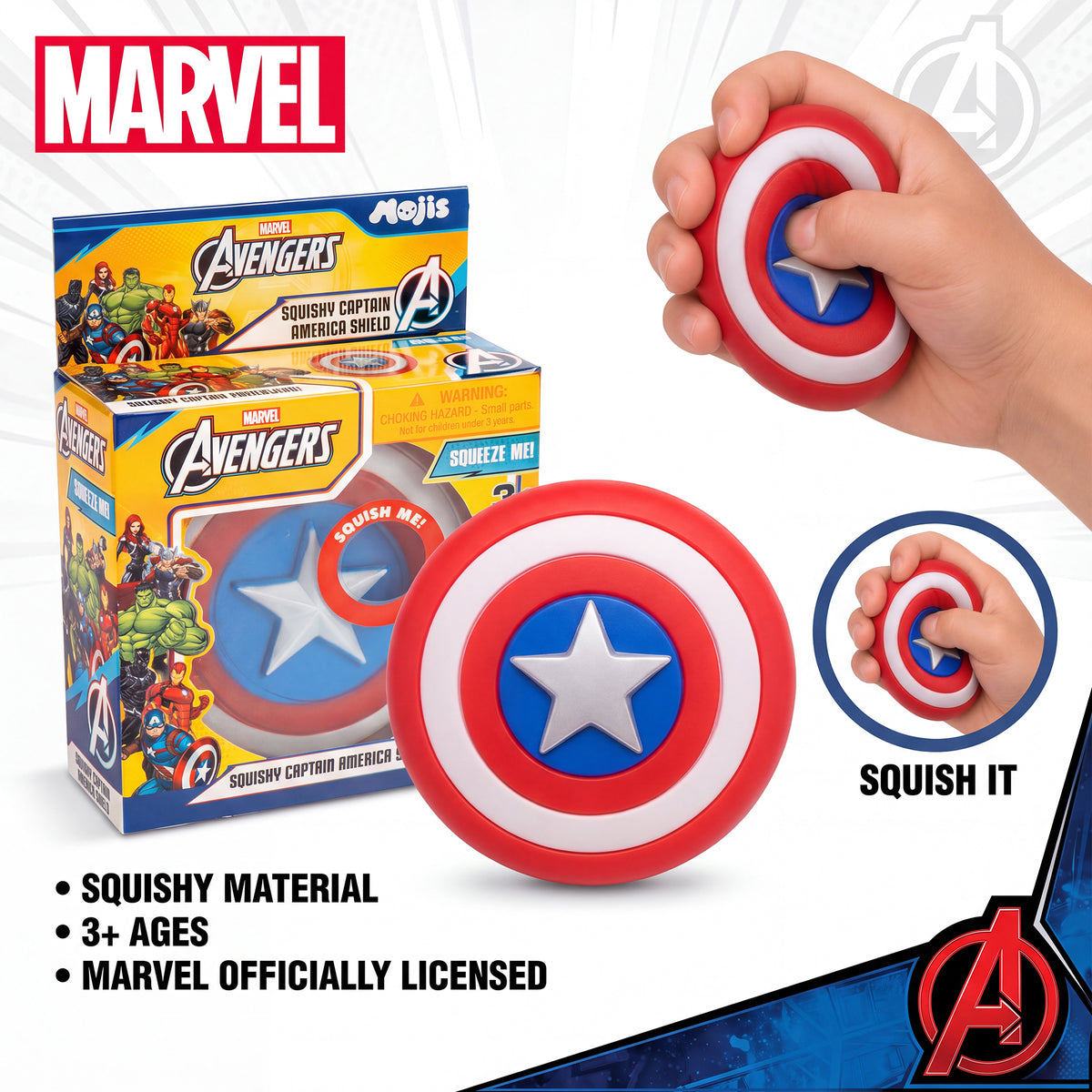 Marvel CAPTAIN AMERICA Avengers Squishy Shield by MOJIS