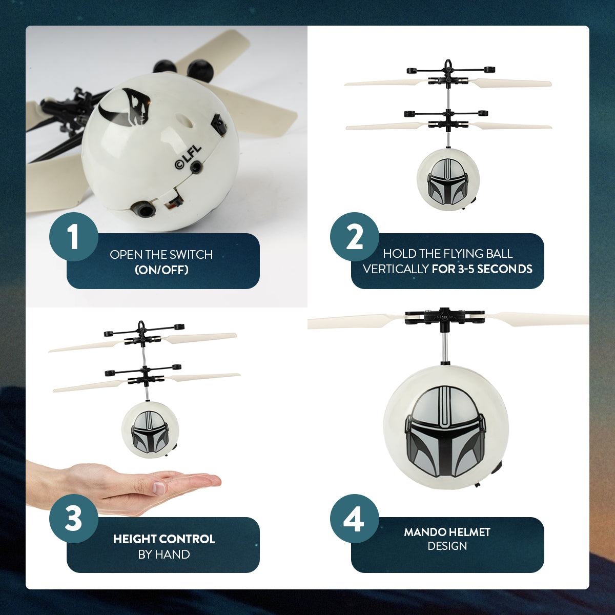 Mandalorian Mando Helmet Heli Ball