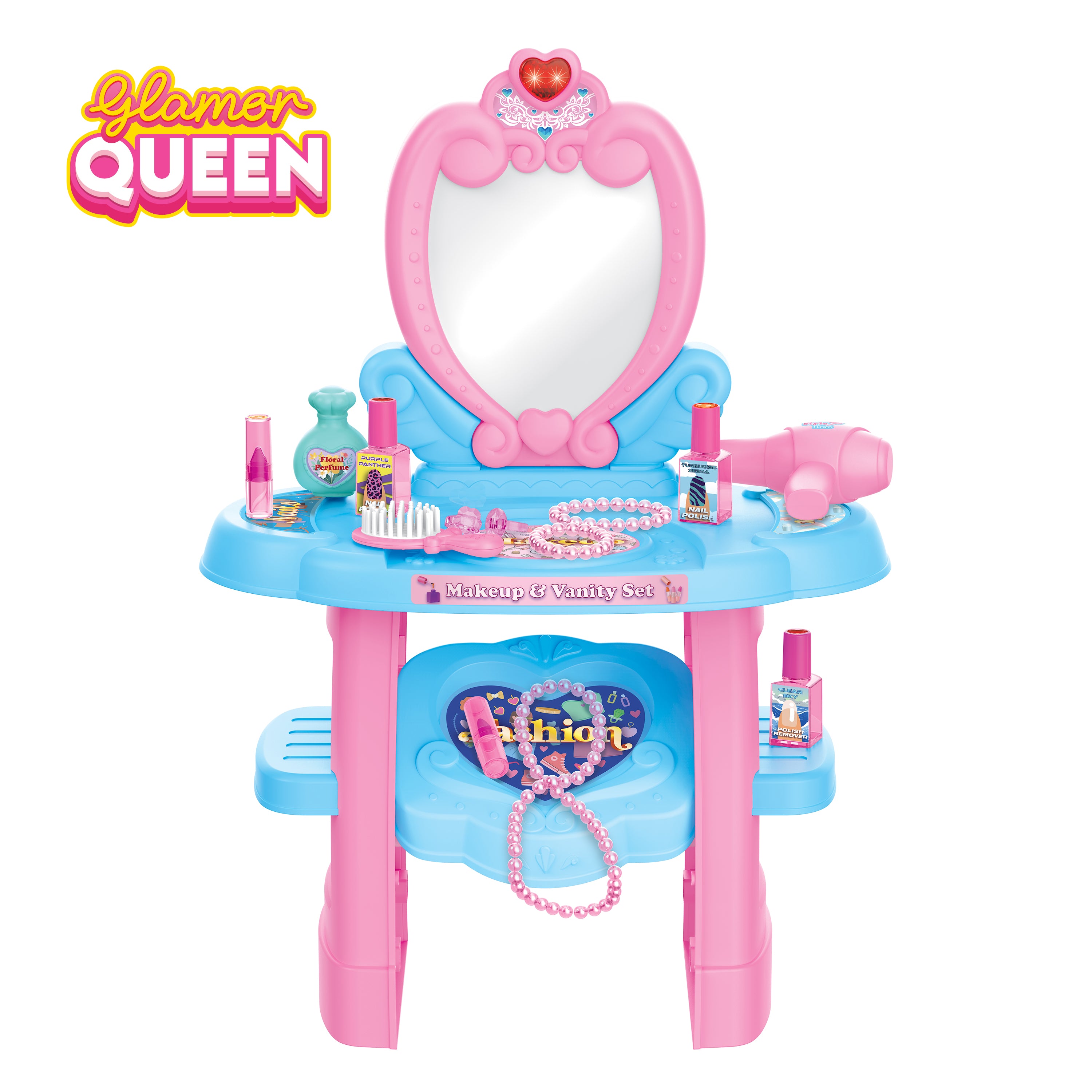 Glamor Queen Kid’s Vanity Playset (22 Pieces)