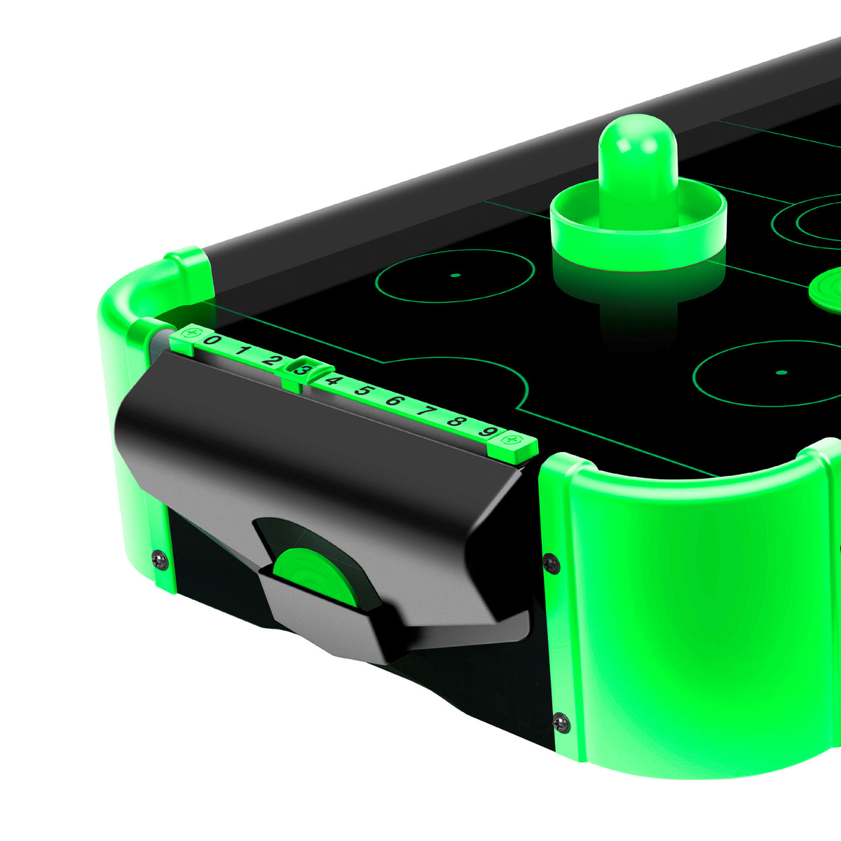 Neon Green Electronic Tabletop Air Hockey