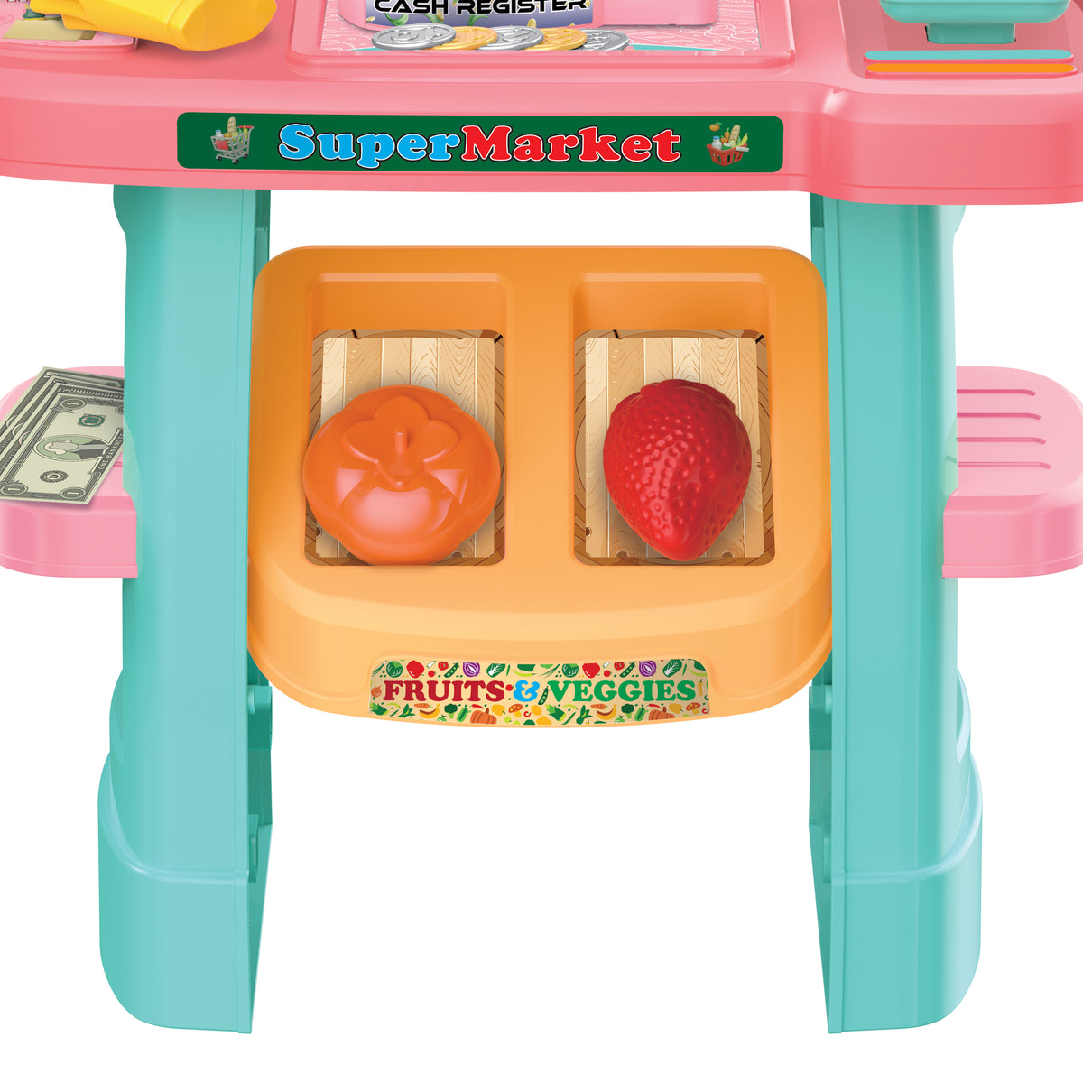 Juego de tienda de comestibles para niños My Market Stand (33 piezas)
