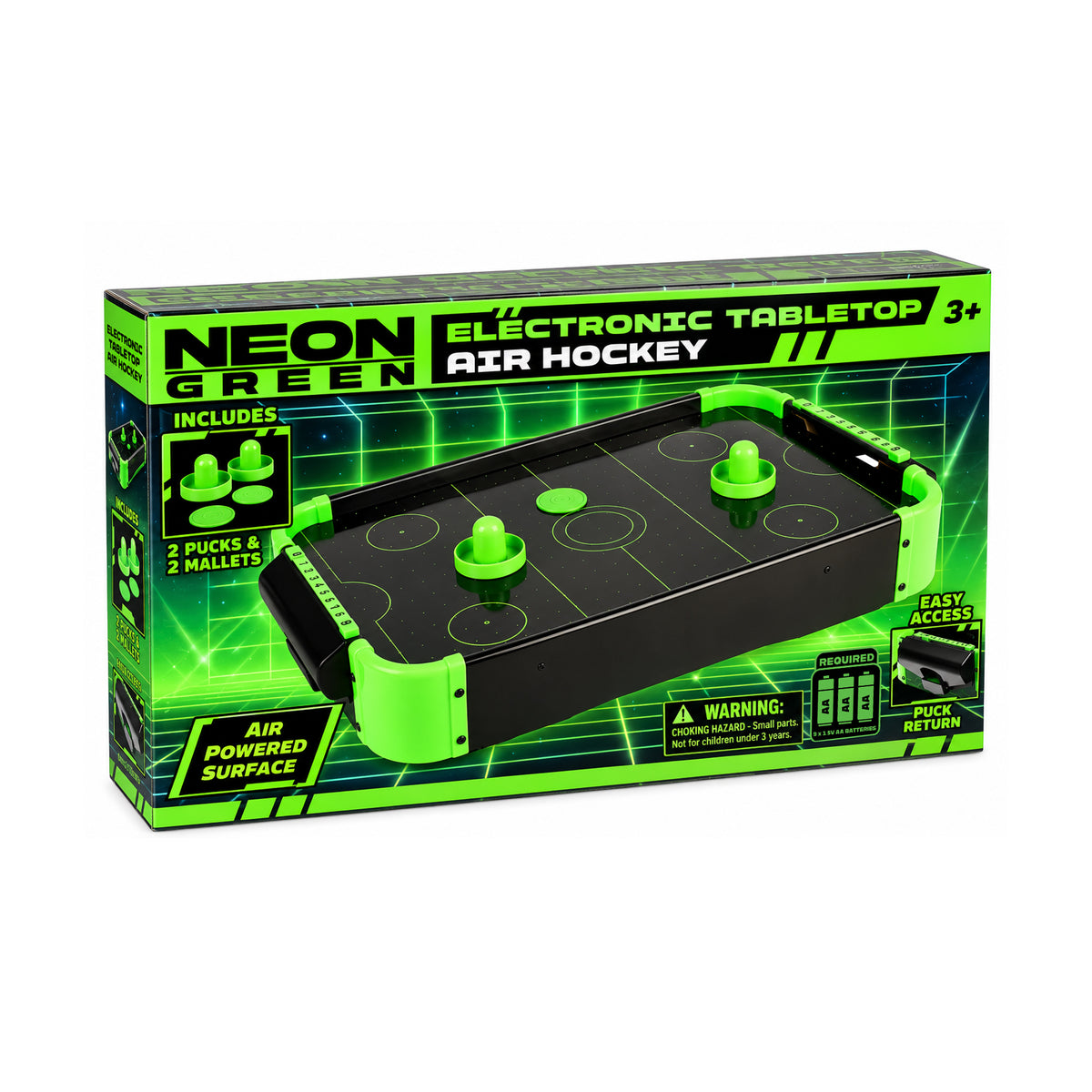 Neon Green Electronic Tabletop Air Hockey