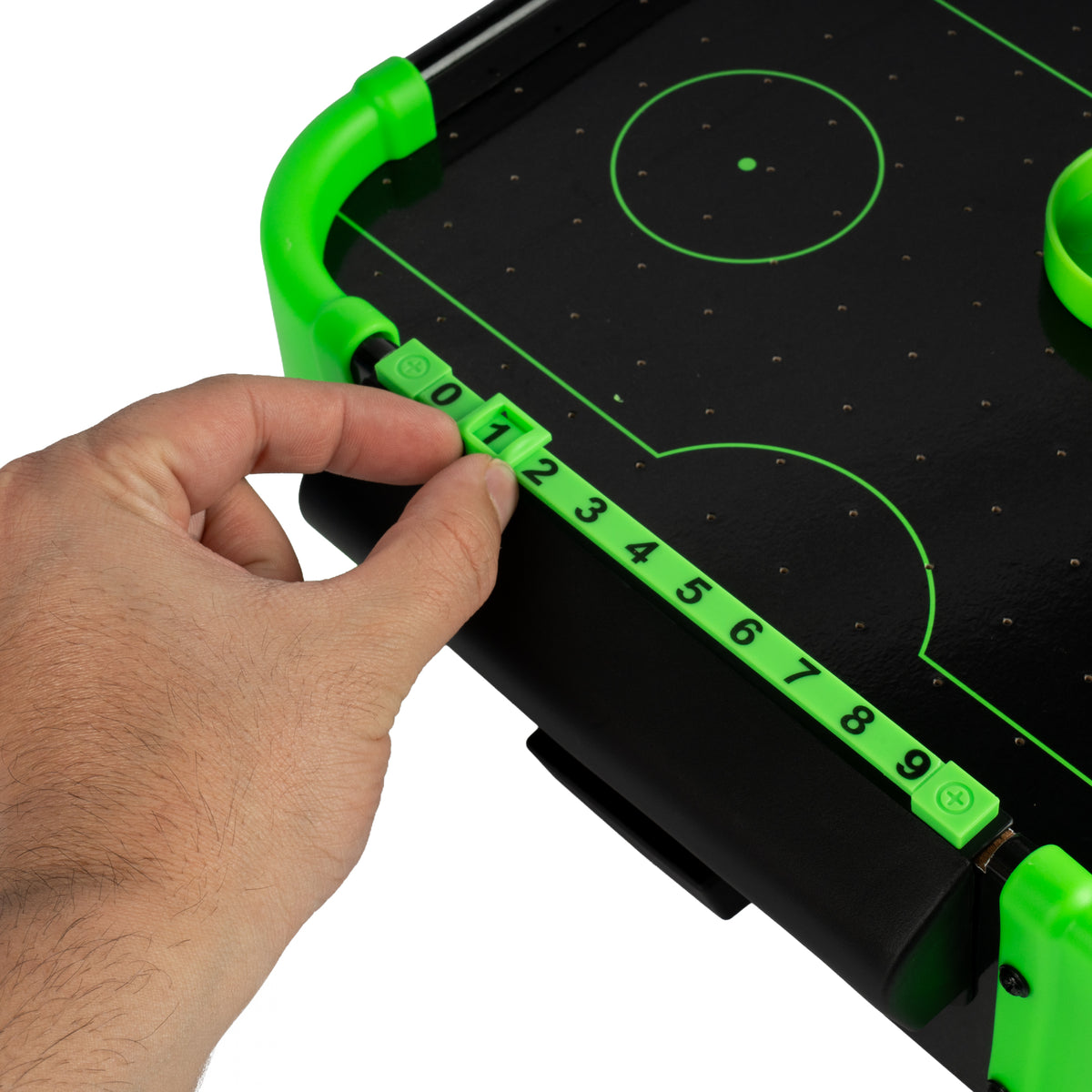 Neon Green Electronic Tabletop Air Hockey