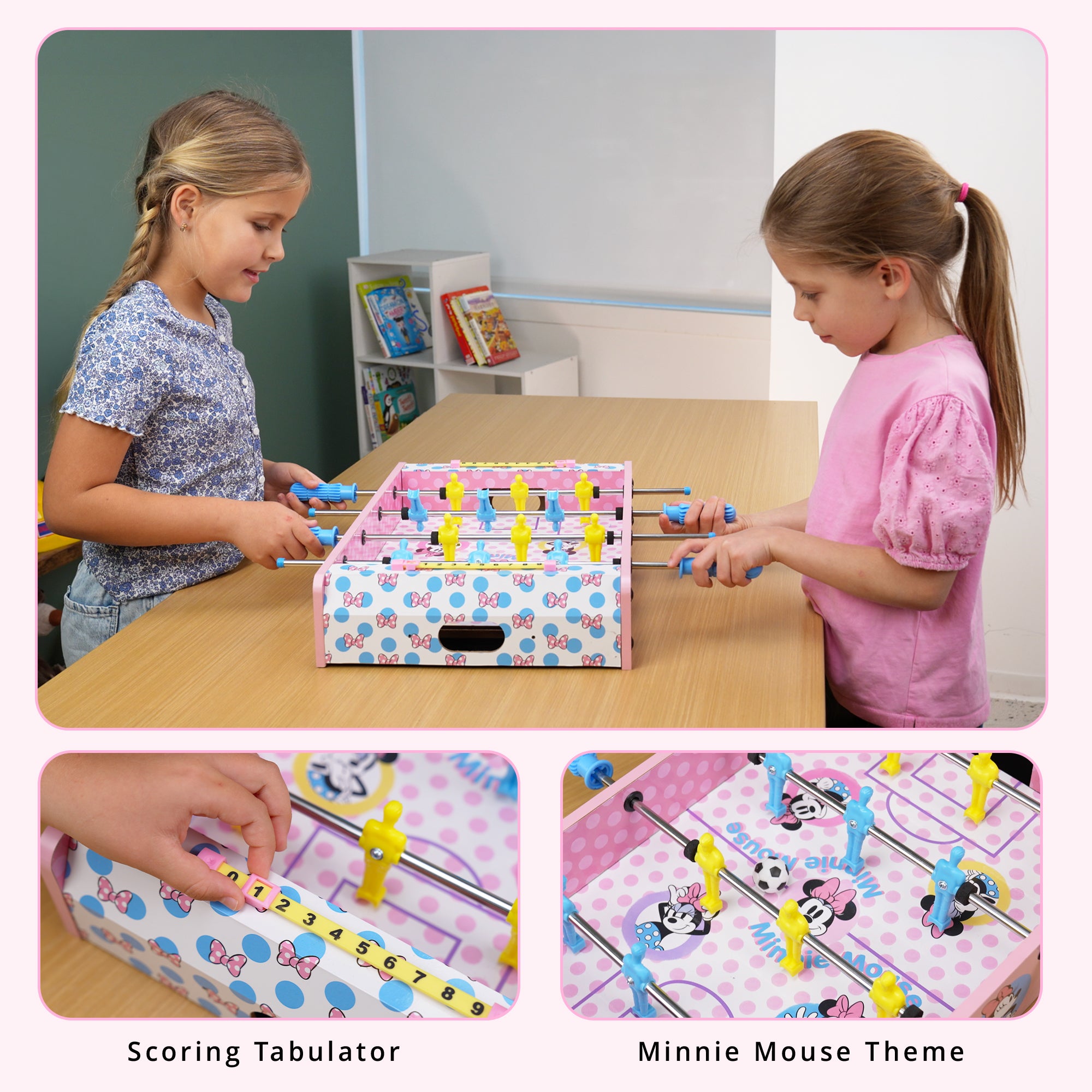 Minnie Mouse Wooden Tabletop Foosball Game