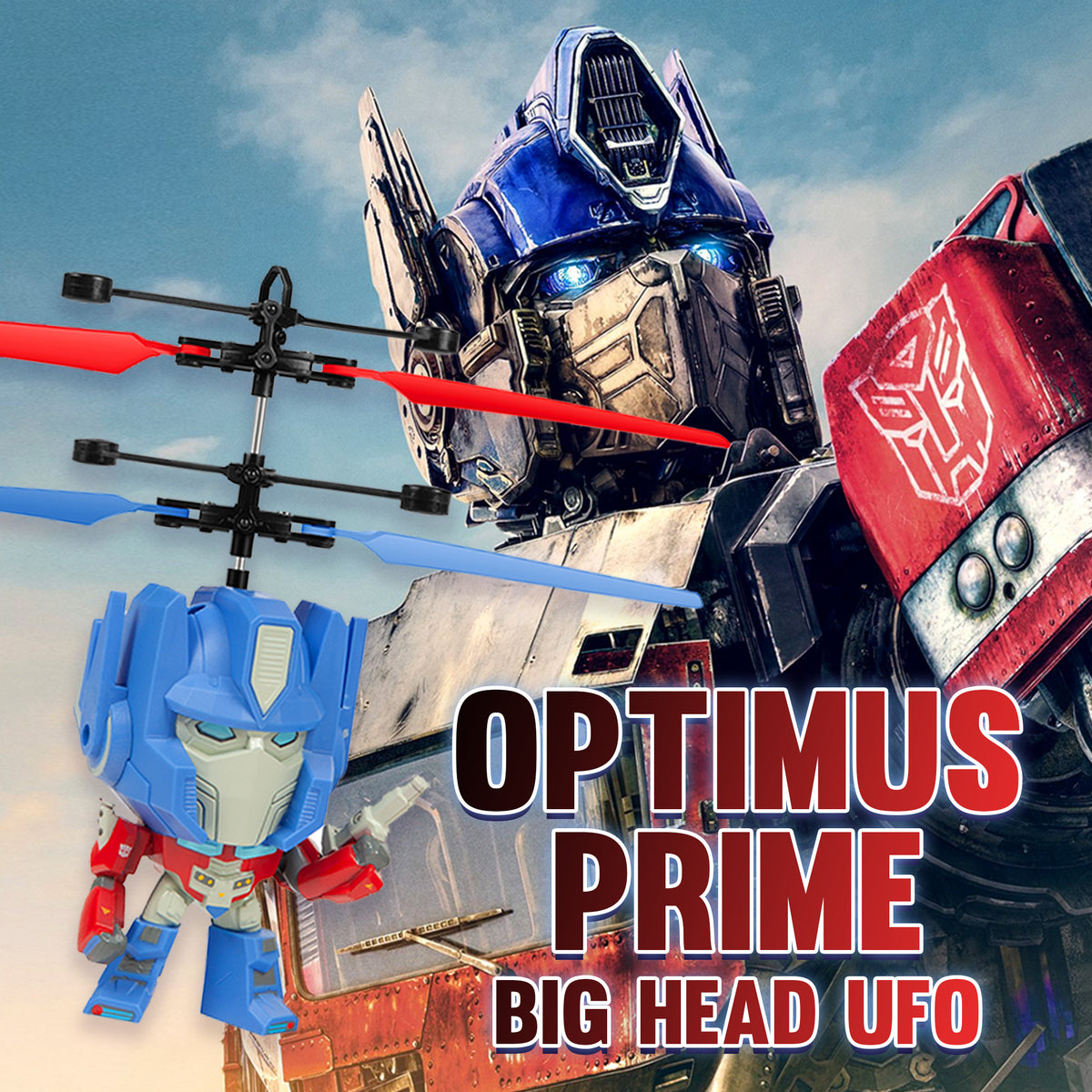 Transformers Optimus Prime OVNI de cabeza grande