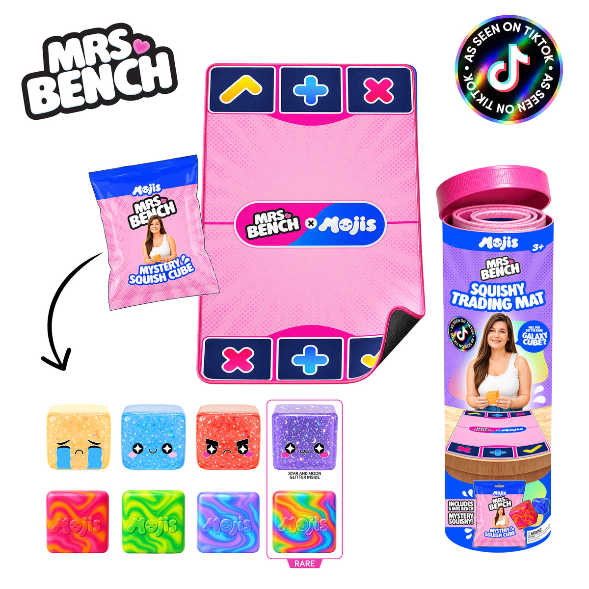 Mrs Bench MOJIS Official Licensed Squishy & Fidget Trading Mat w/ Special Squishy