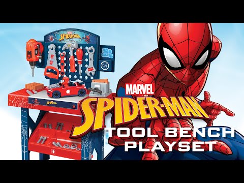 Banco de herramientas de Spider-Man con coche desmontable (84 piezas)