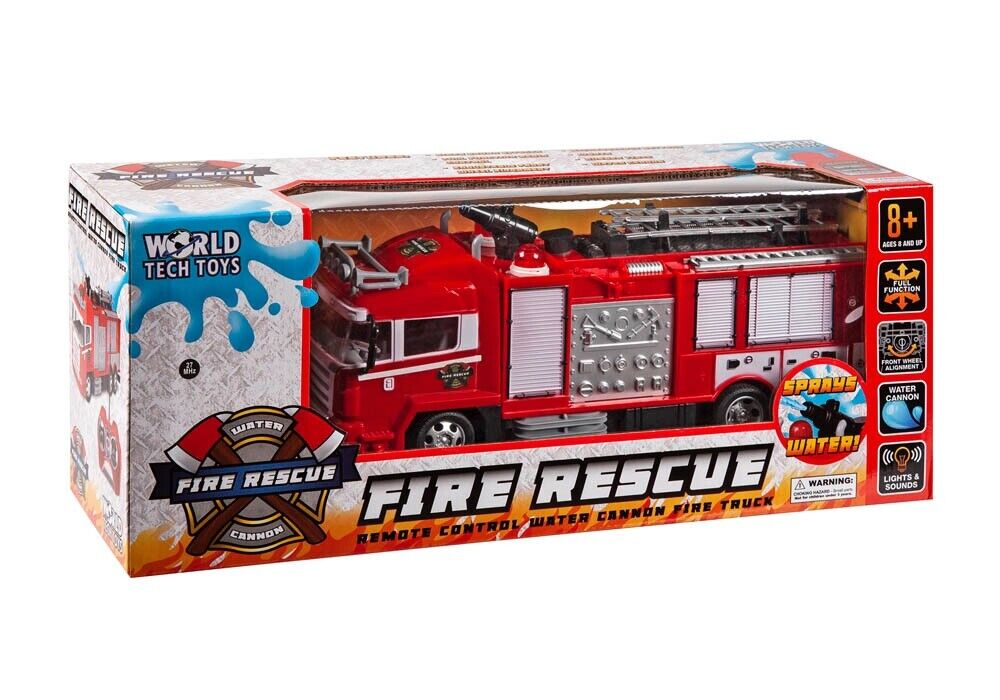 Fire Truck Remote Control Truck w/ Light Up Lights & Shoots Water