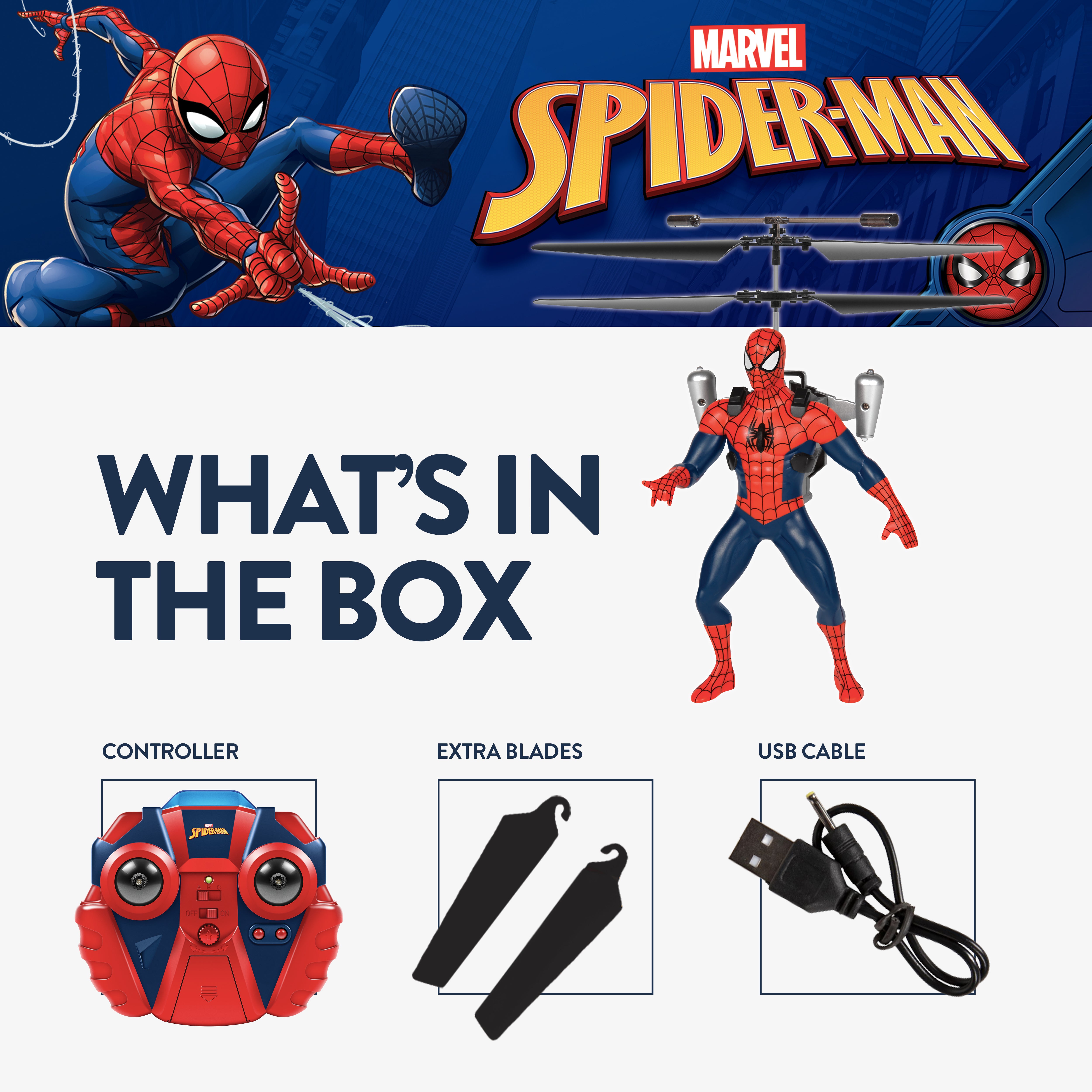 Spider Man Remote Marvel's Spider-Man RC Helicopter Flying Figure – HOBBYTRON