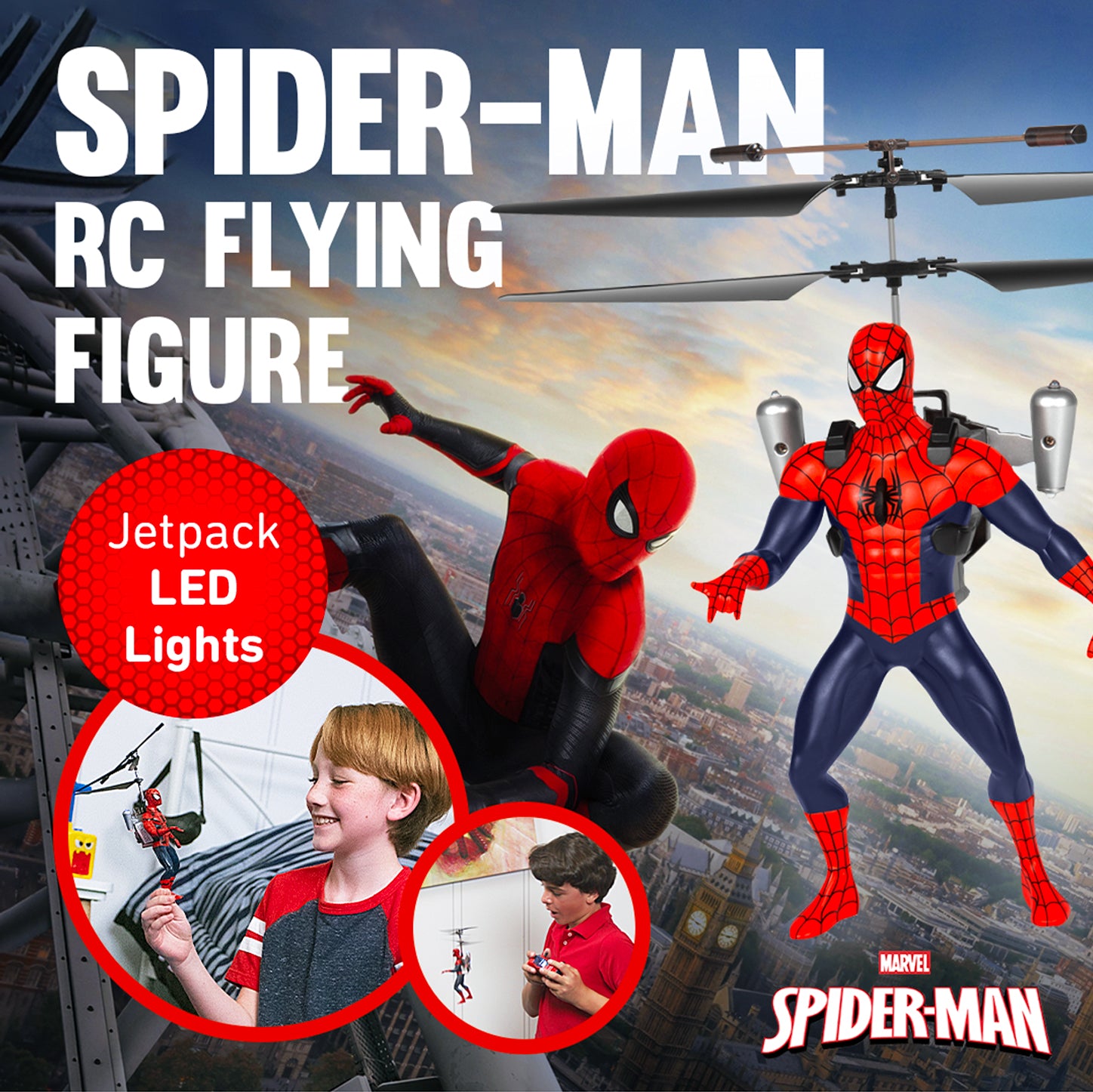 SpiderMan IR Remote Control Flying Figure