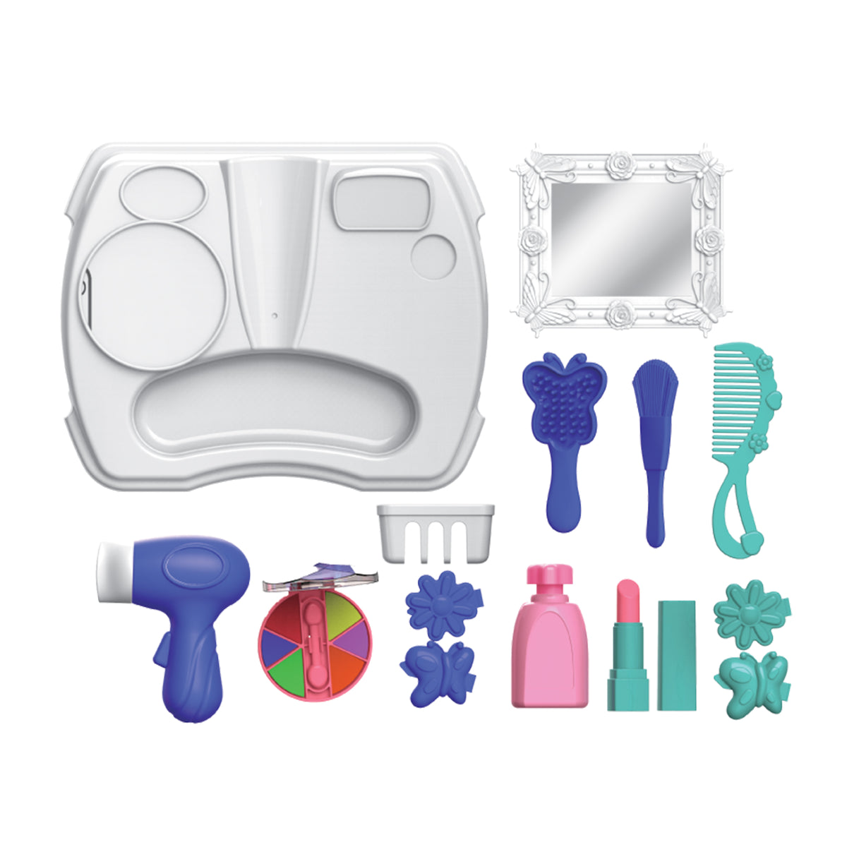 Set de juego de maletas para estación de maquillaje (17 piezas) 