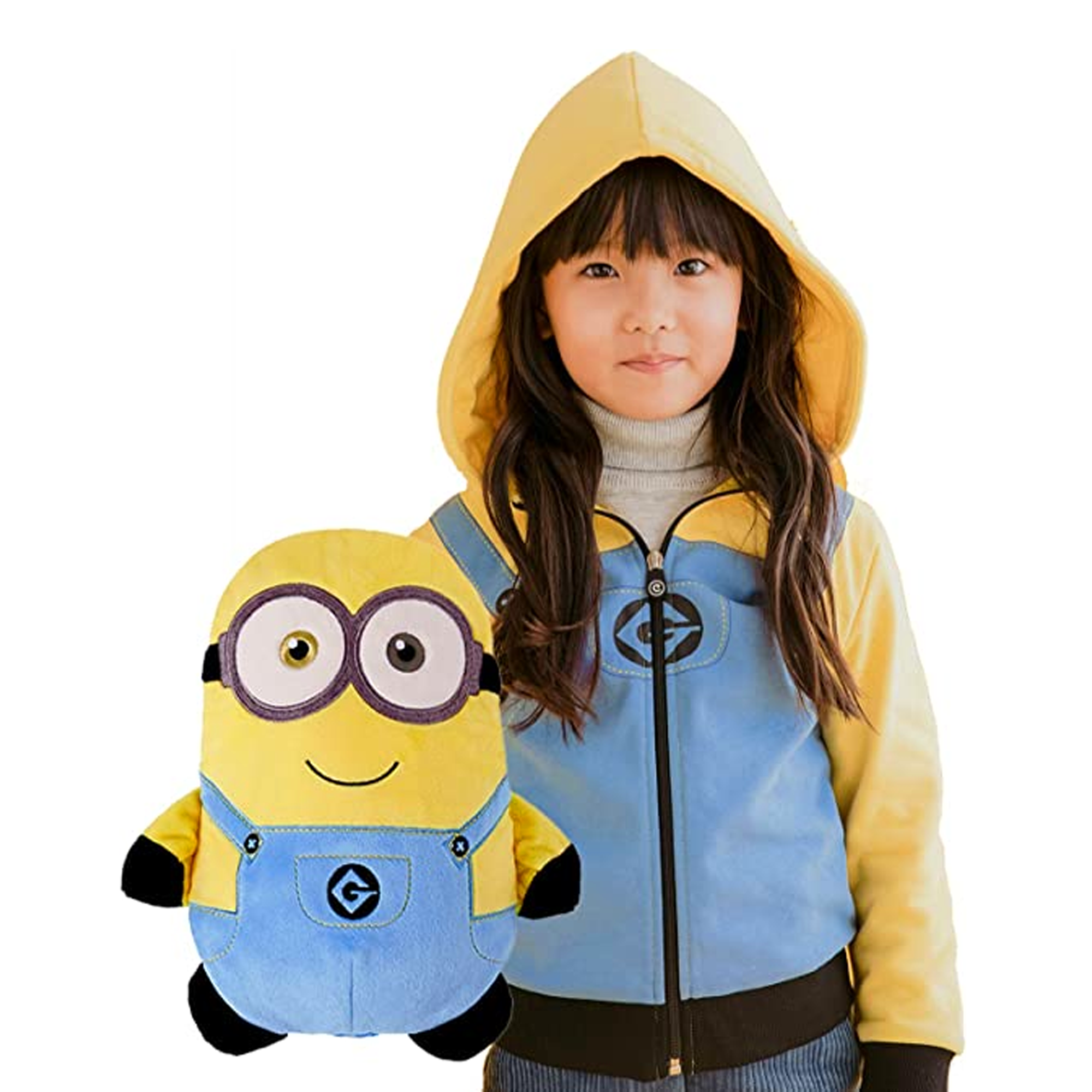 Cubcoats Minion 2 in 1 Transforming Hoodie and Soft Plushie, Blue and yellow