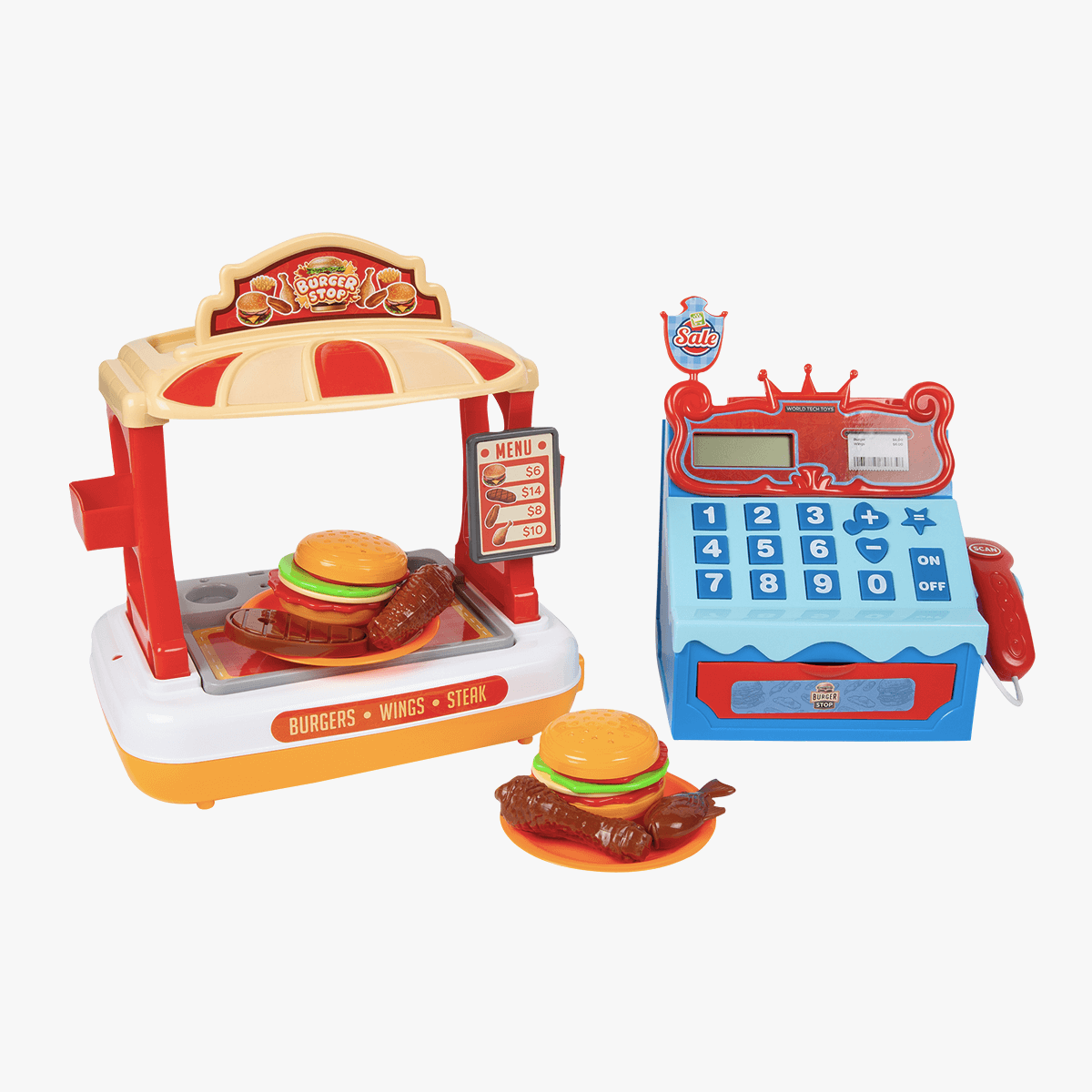 Juego de hamburguesería con caja registradora