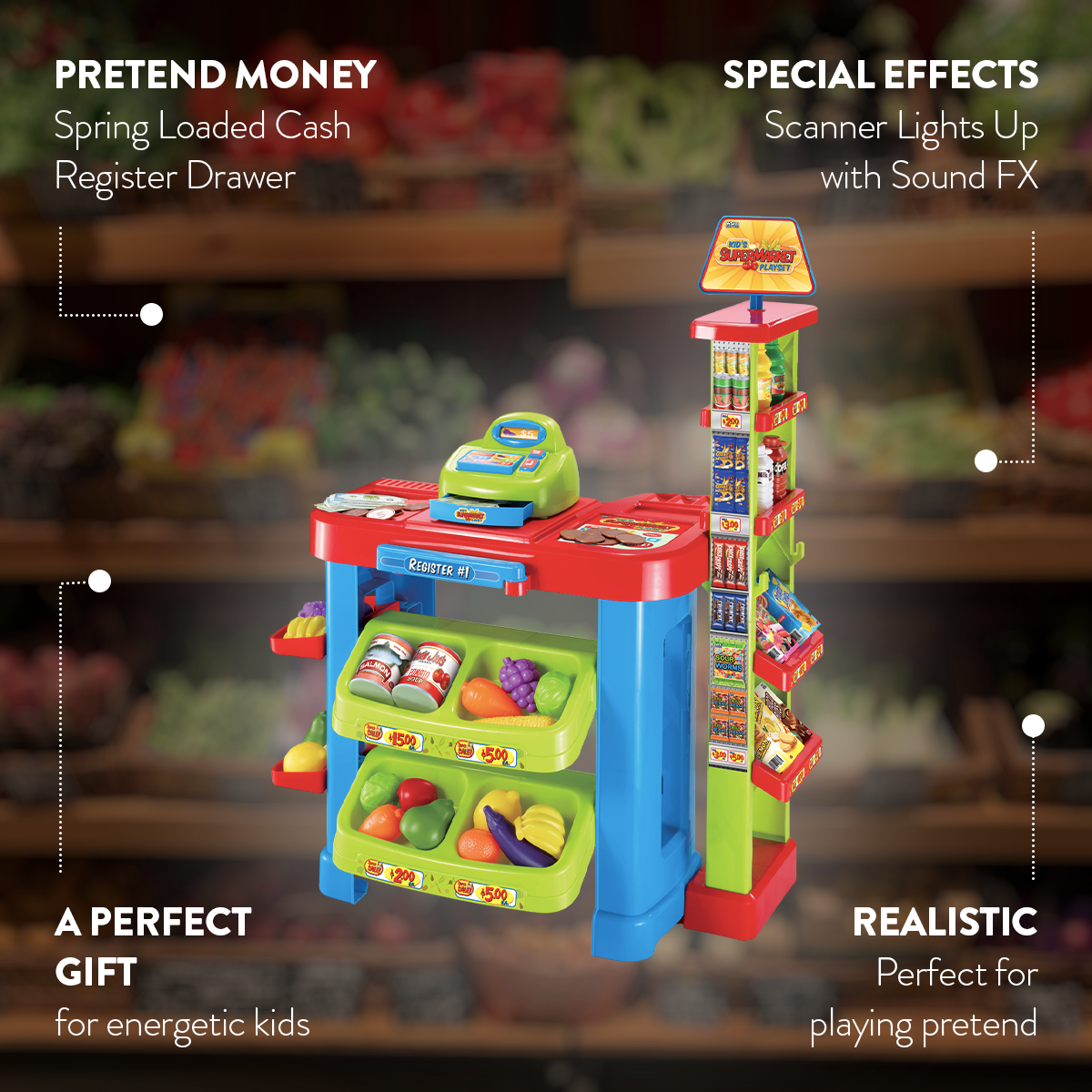 Super Market Cash Register & Scanner Playset